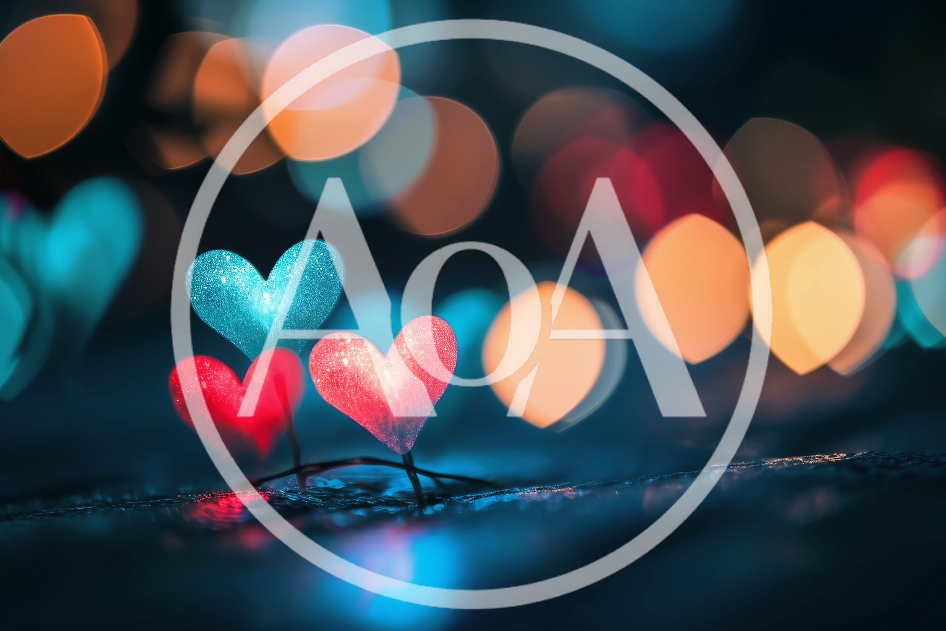 Glowing Heart Shaped Lights With Bokeh Background