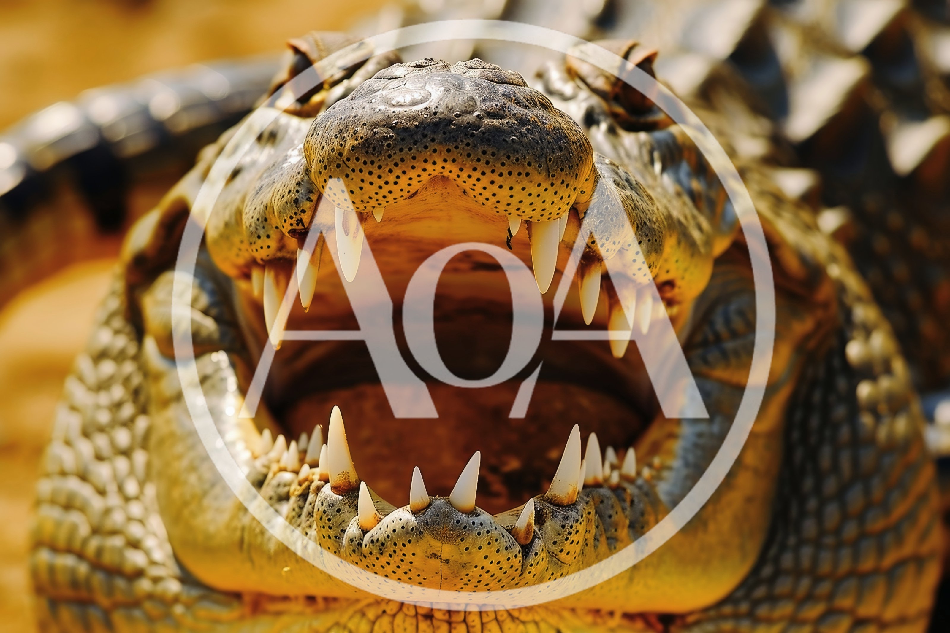 Close Up Of An American Alligator With Open Jaws