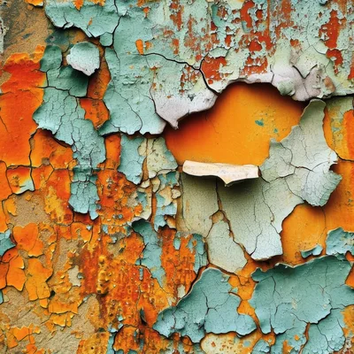 Peeling Paint Texture On Weathered Metal Surface
