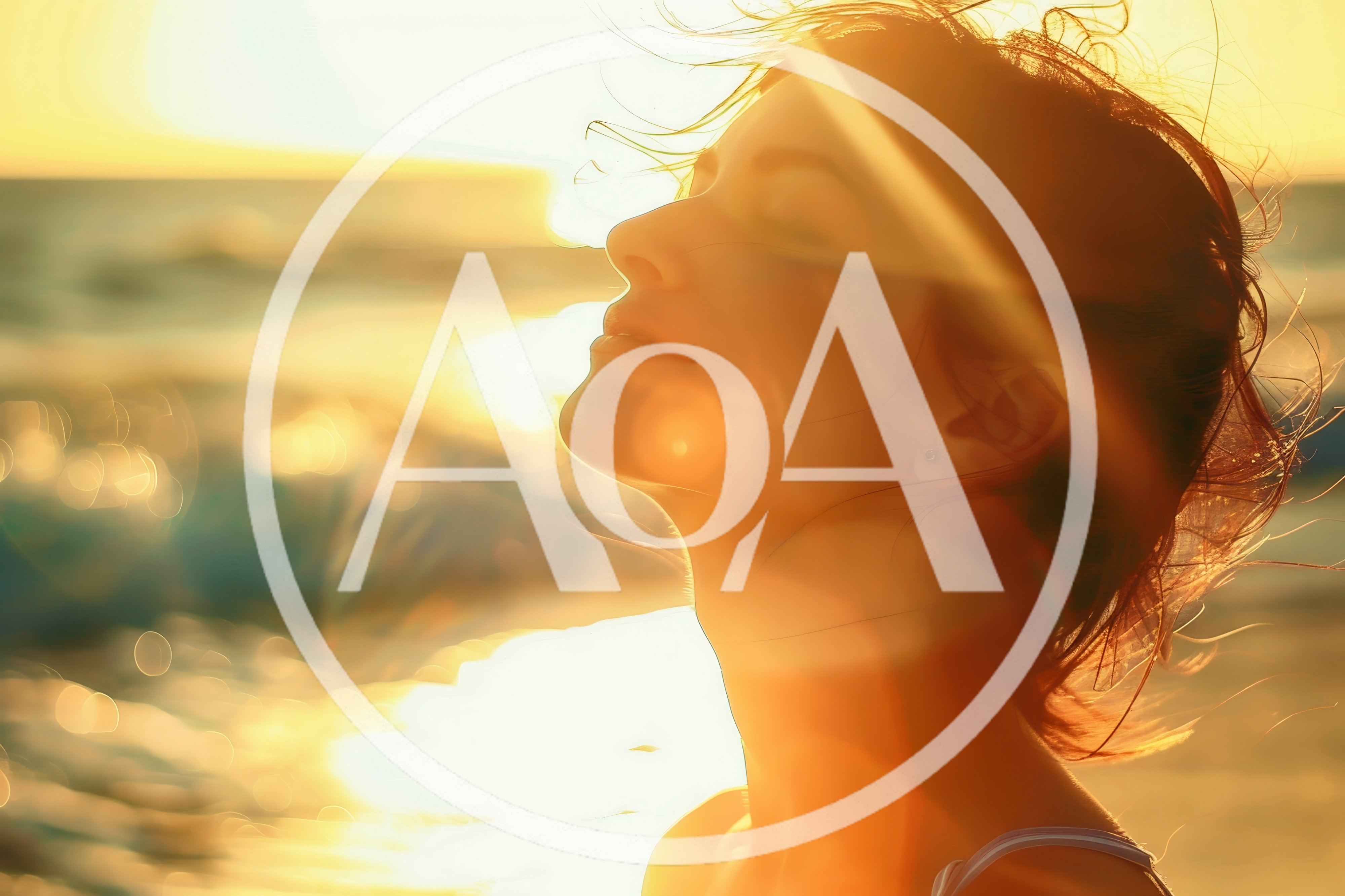 Woman Enjoying Warm Sunlight At The Beach