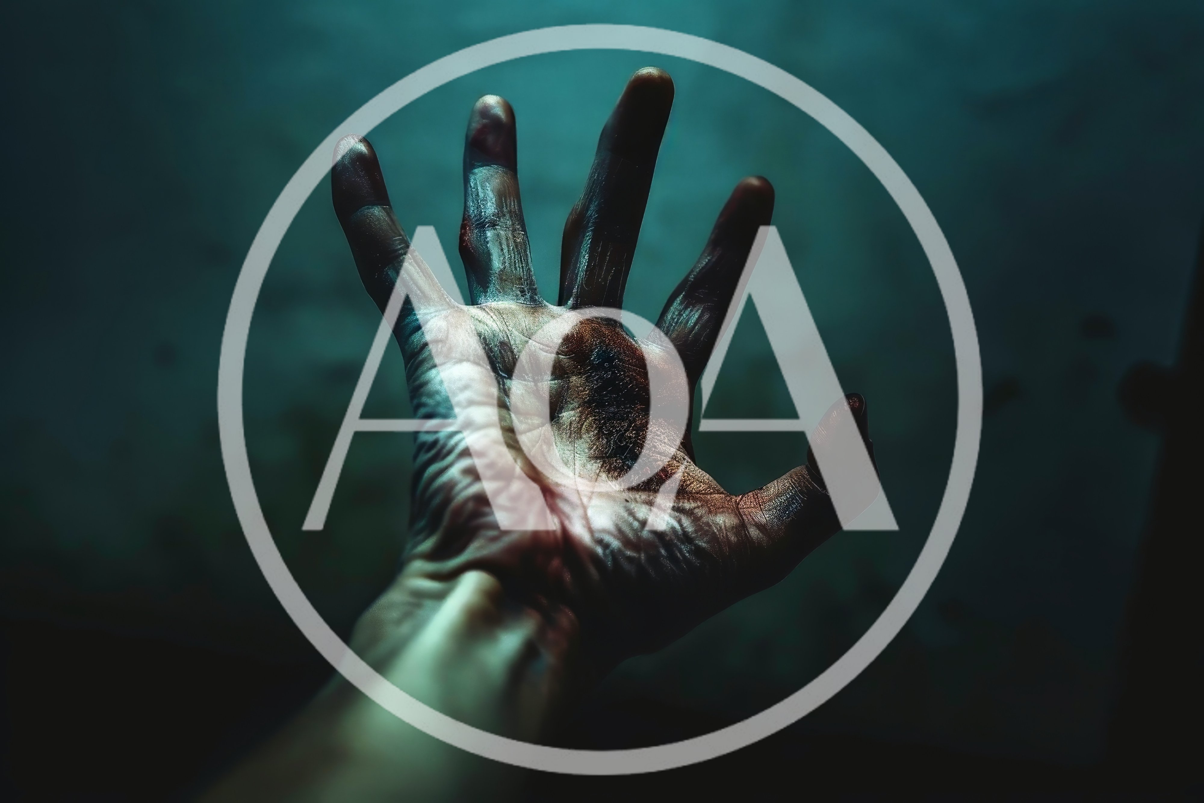 Creepy Zombie Hand Reaching Out From Darkness