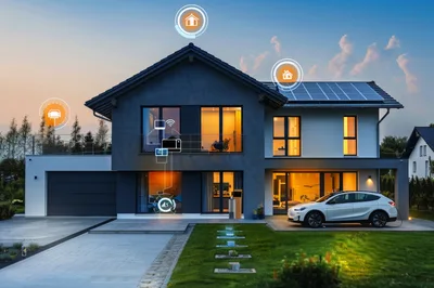 Modern Smart Home With Integrated Technology Systems