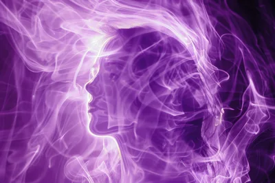 Abstract Portrait Of A Woman Formed From Purple Smoke