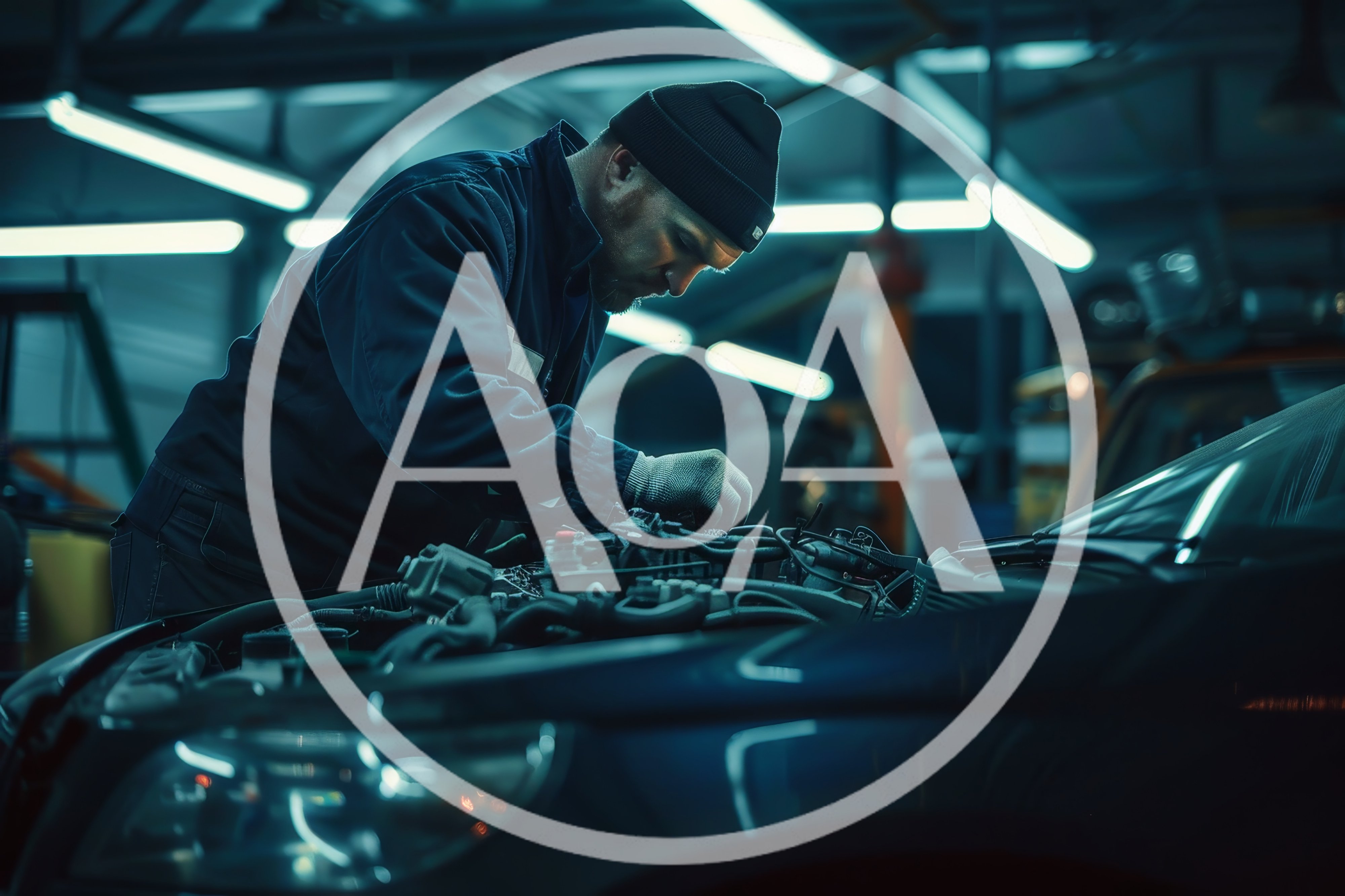 Professional Mechanic Repairing Car Engine In Auto Workshop