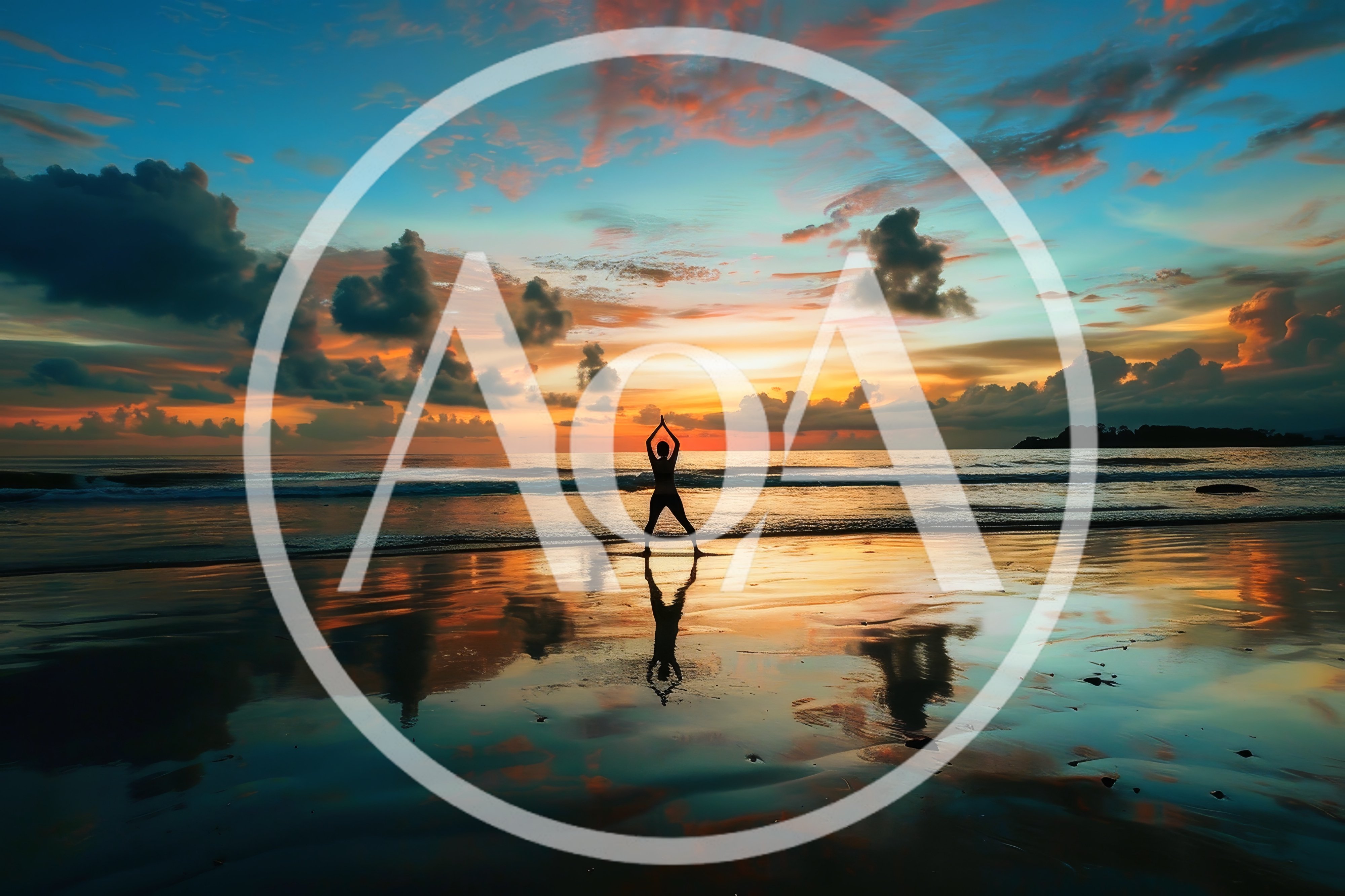 Woman Practicing Yoga Pose on Beach at Sunset