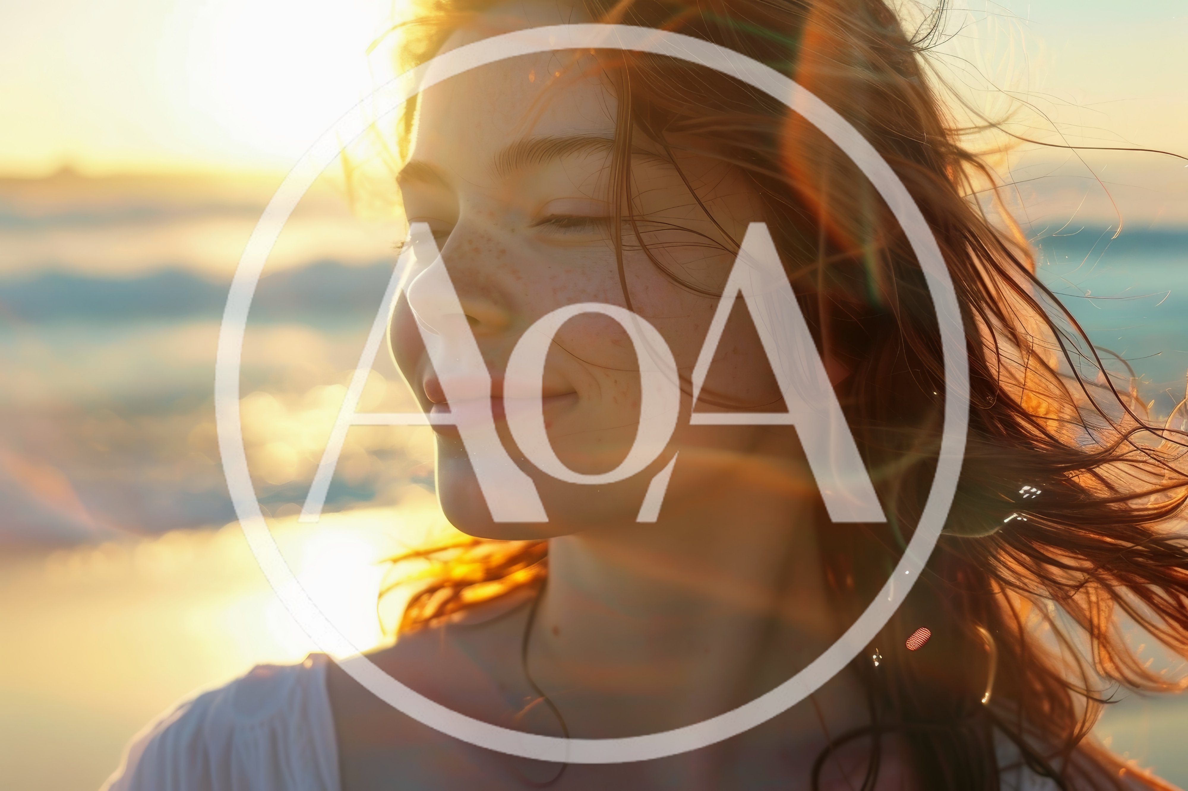 Young Woman Enjoying Sunset At The Beach