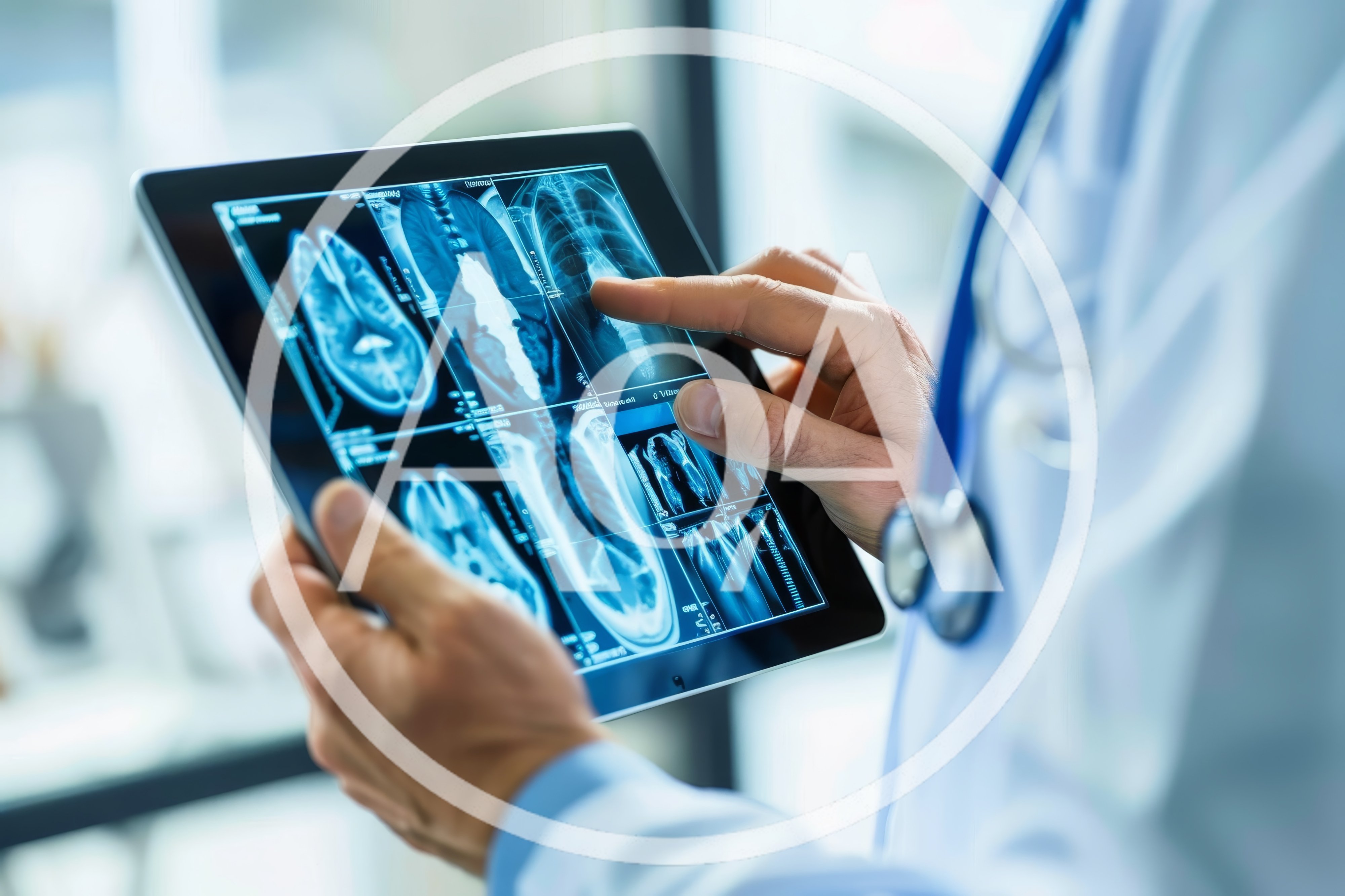 Doctor Examining Medical Imaging On A Digital Tablet