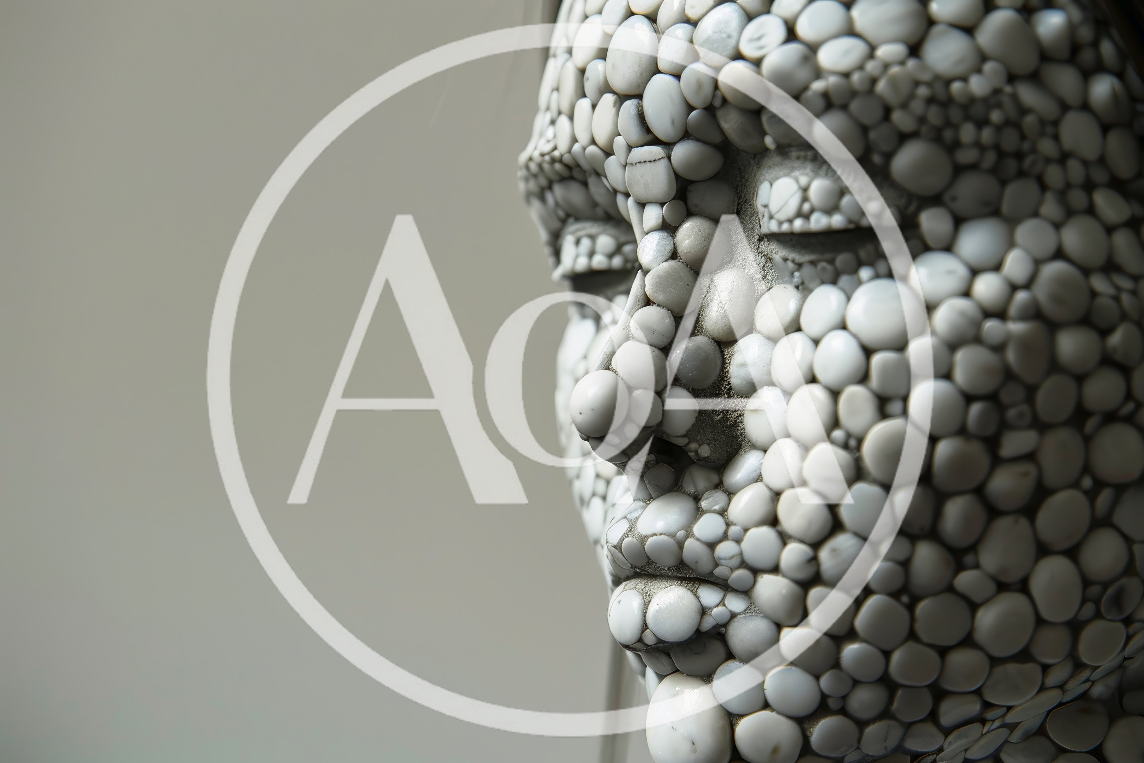 Close Up Of A Stone Pebble Mosaic Sculpture