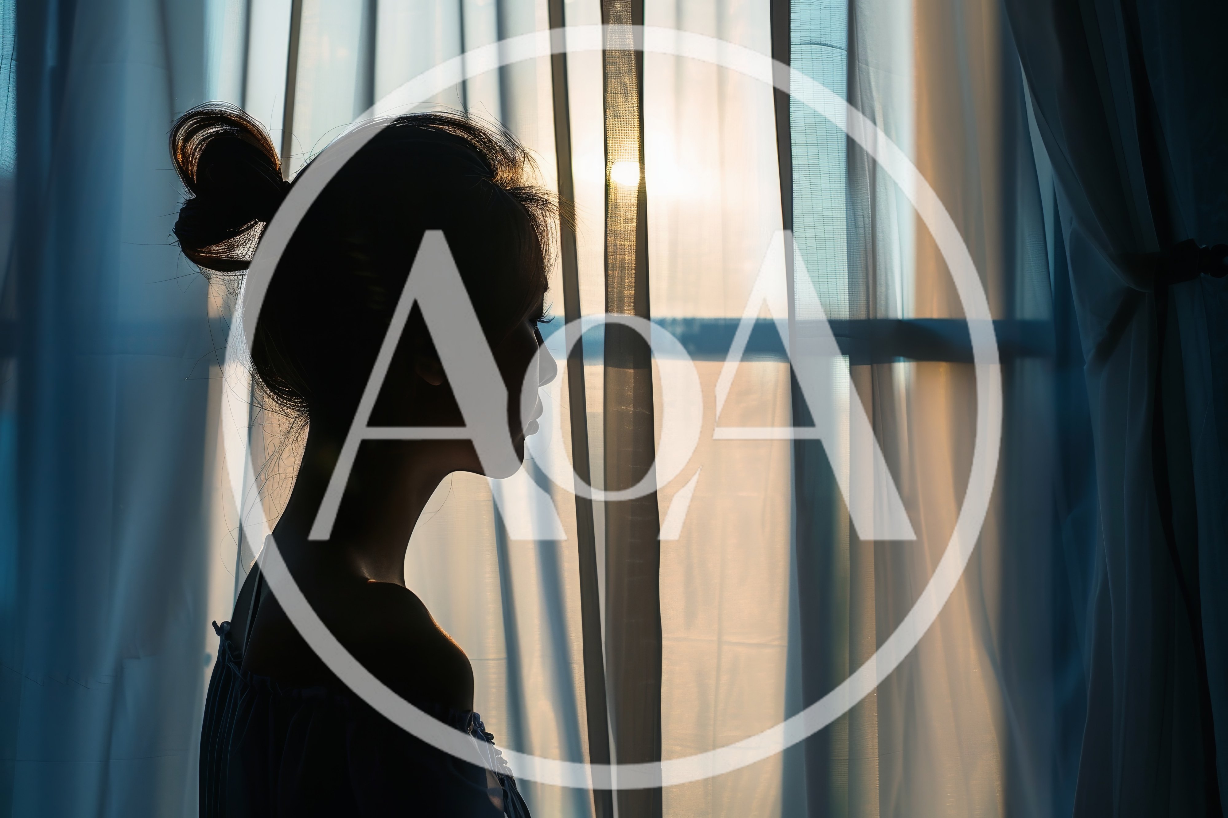 Silhouette Of A Woman Standing By A Window