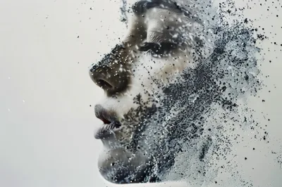 Artistic Portrait Of A Woman Behind Frosted Glass