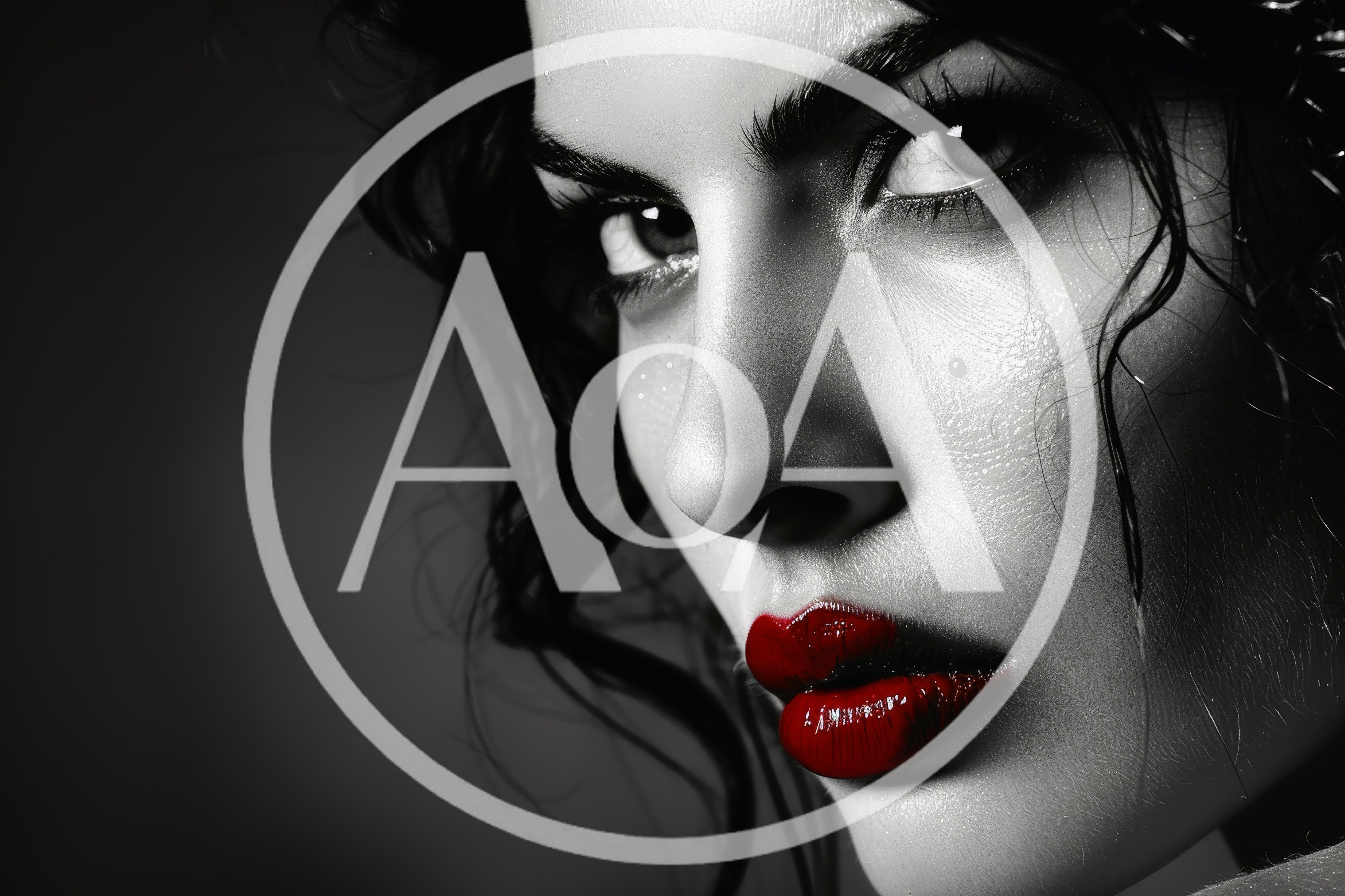 Close Up Portrait Of A Woman With Red Lips
