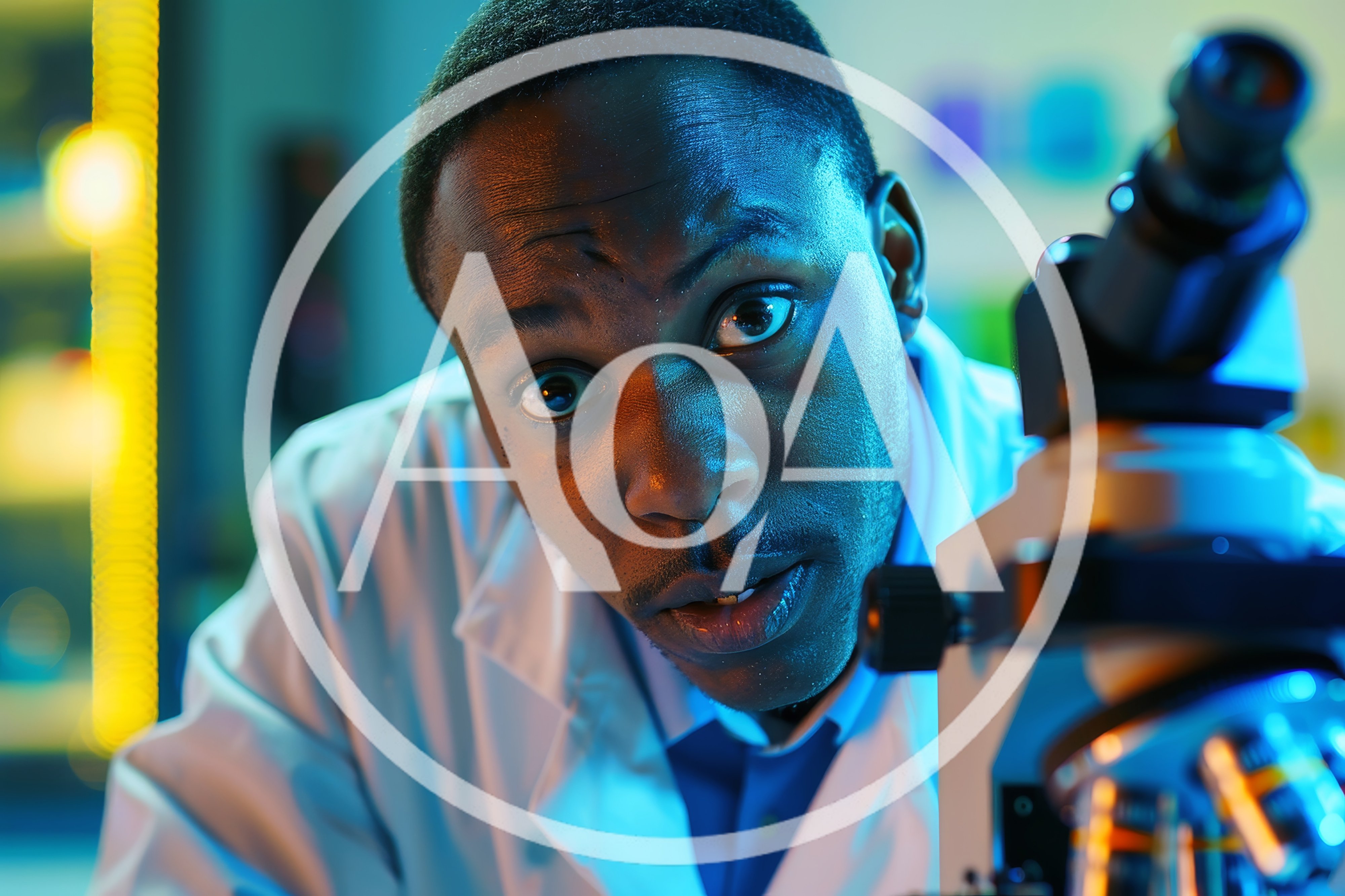 African Scientist Examining Samples Under Laboratory Microscope
