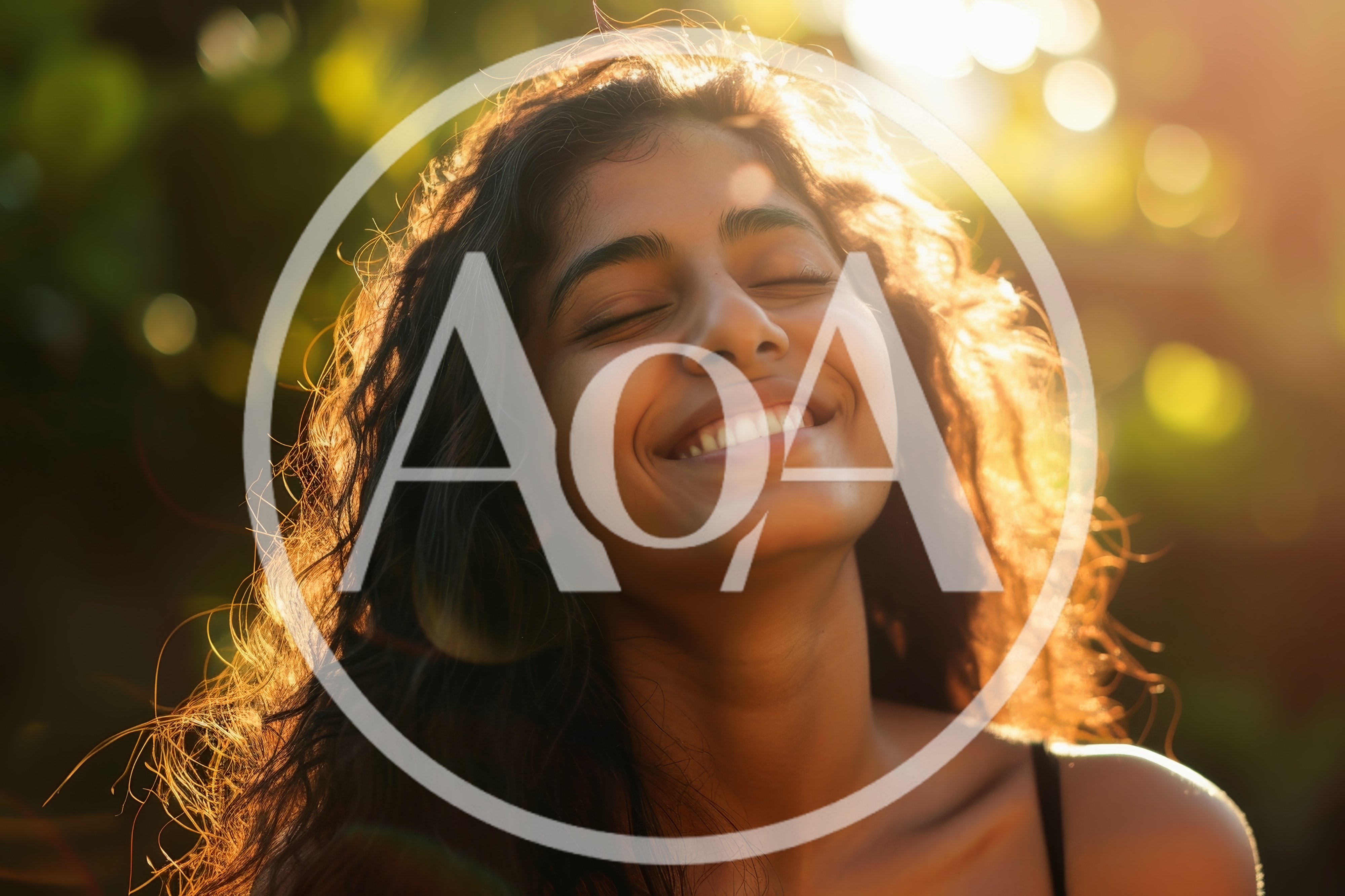 Young Woman Smiling With Eyes Closed In Sunlight