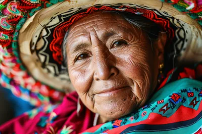 Portrait Of An Elderly Indigenous Andean Woman