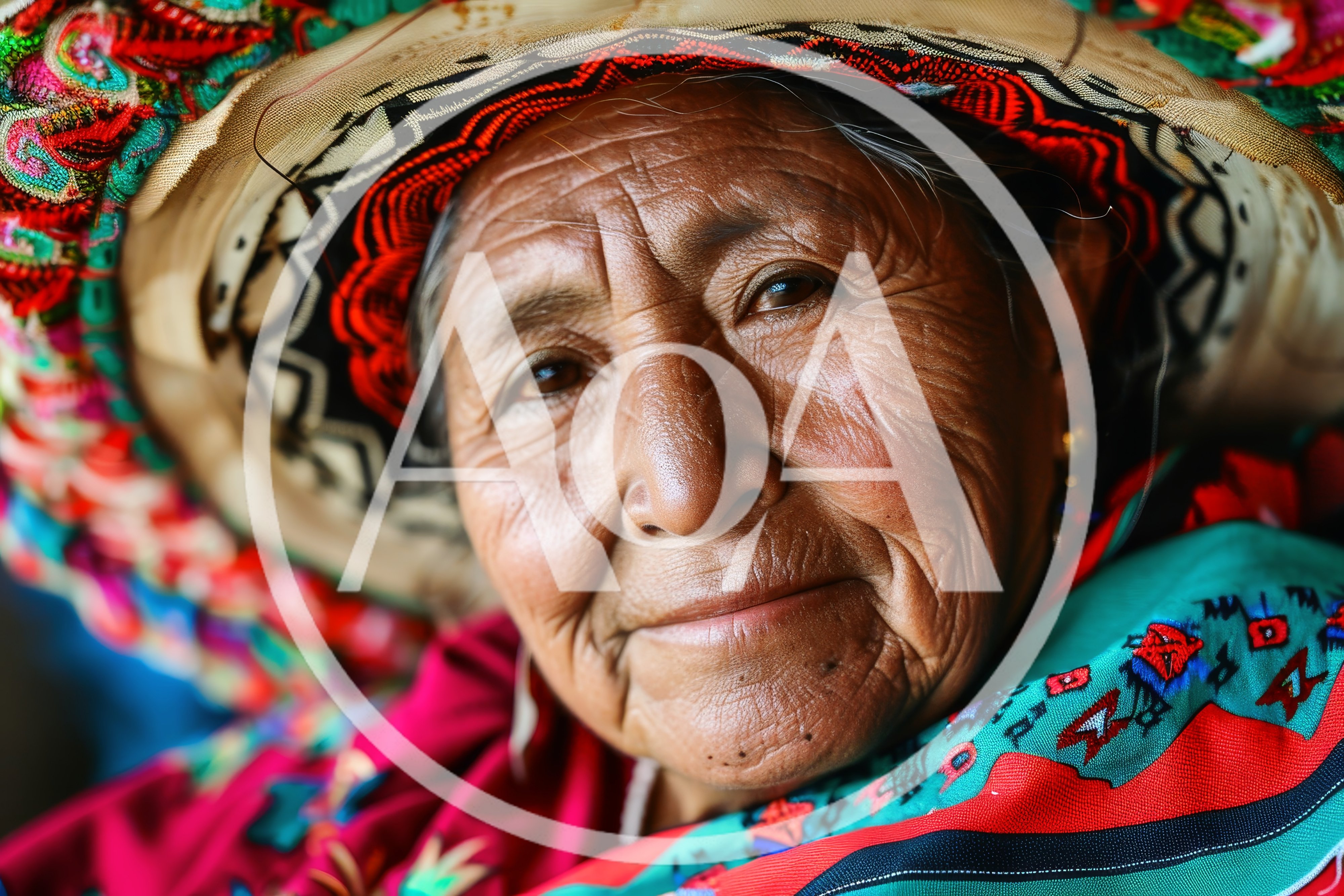 Portrait Of An Elderly Indigenous Andean Woman