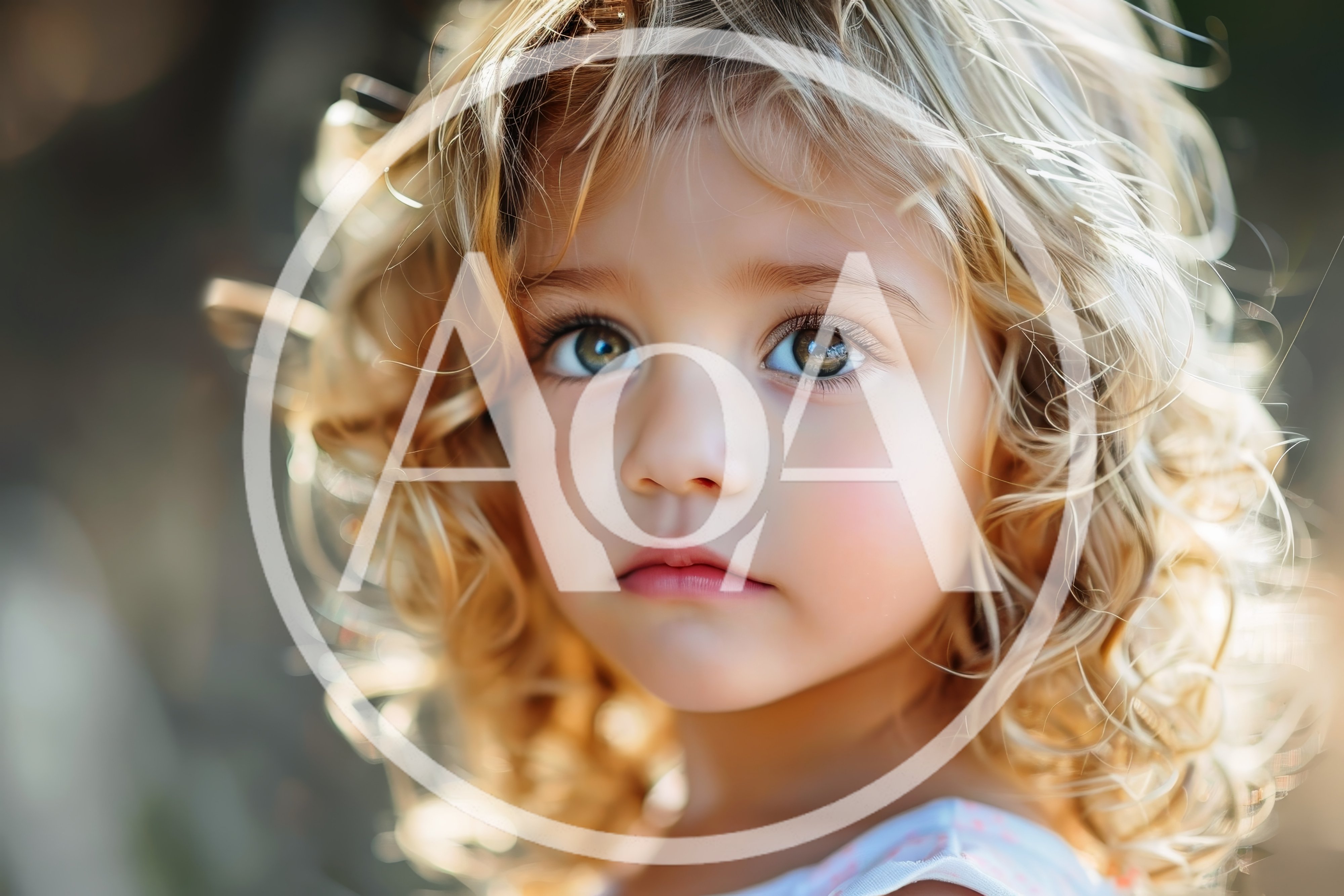 Portrait Of A Young Girl With Curly Blonde Hair