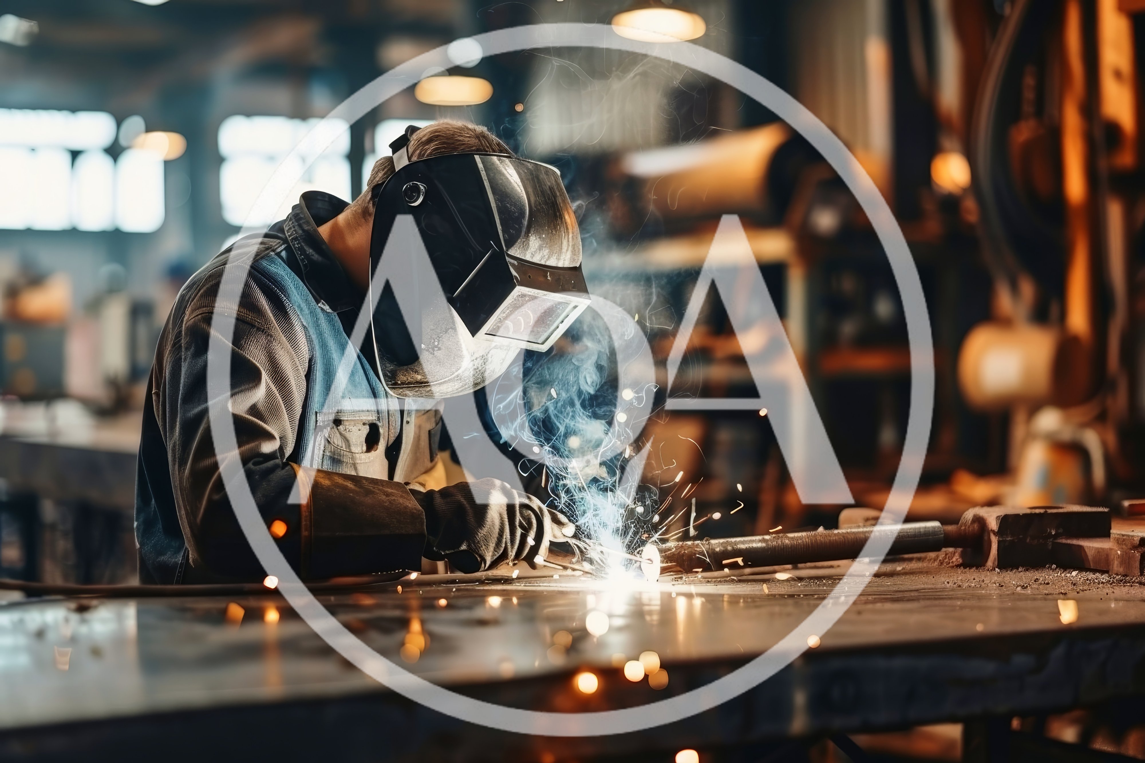 Professional Welder Working On Metal In Industrial Workshop
