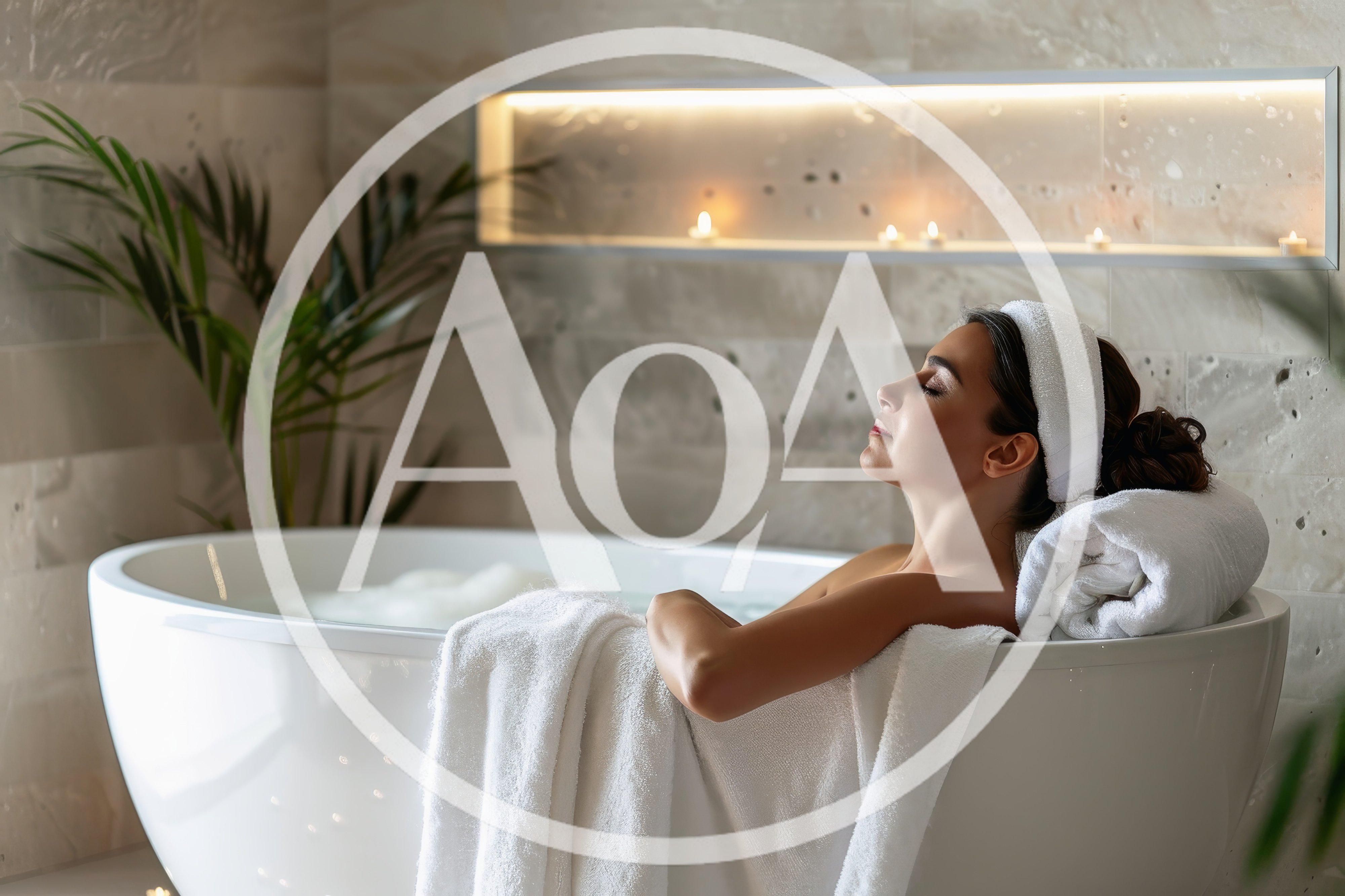 Woman Relaxing In A Luxury Bathtub