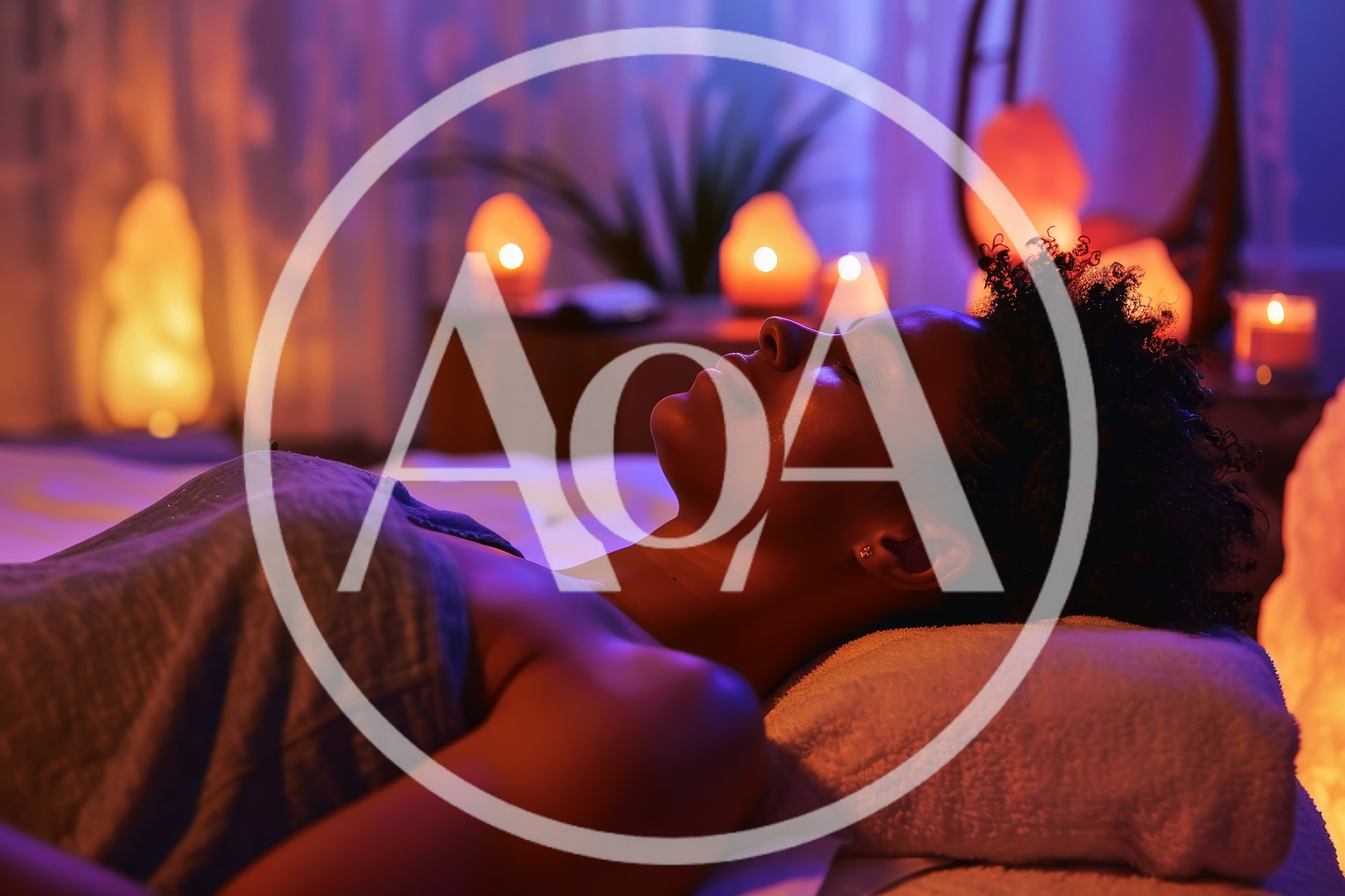 Relaxed Woman Receiving Spa Treatment In Salt Room
