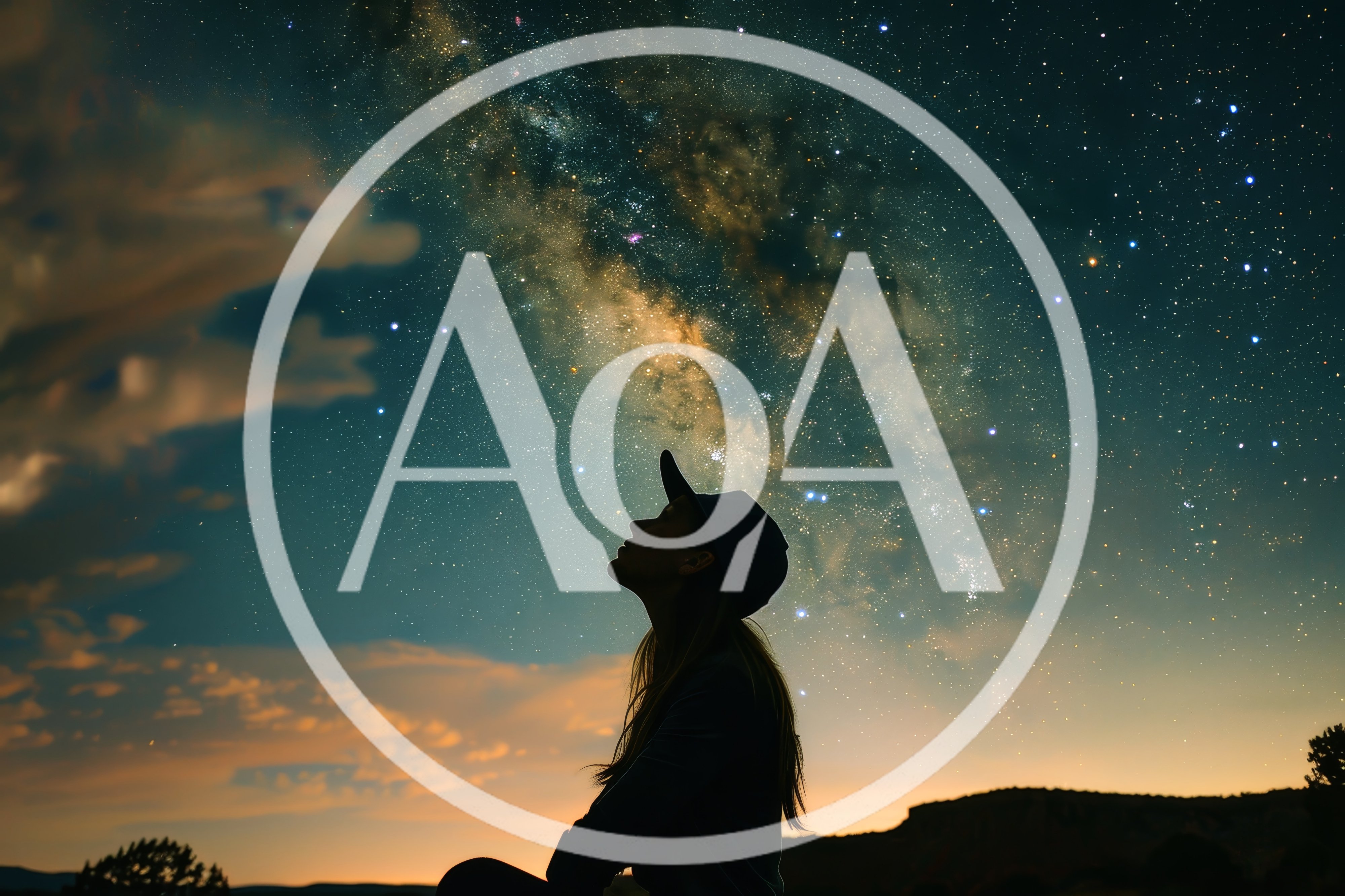 Silhouette Of A Woman Looking At The Milky Way