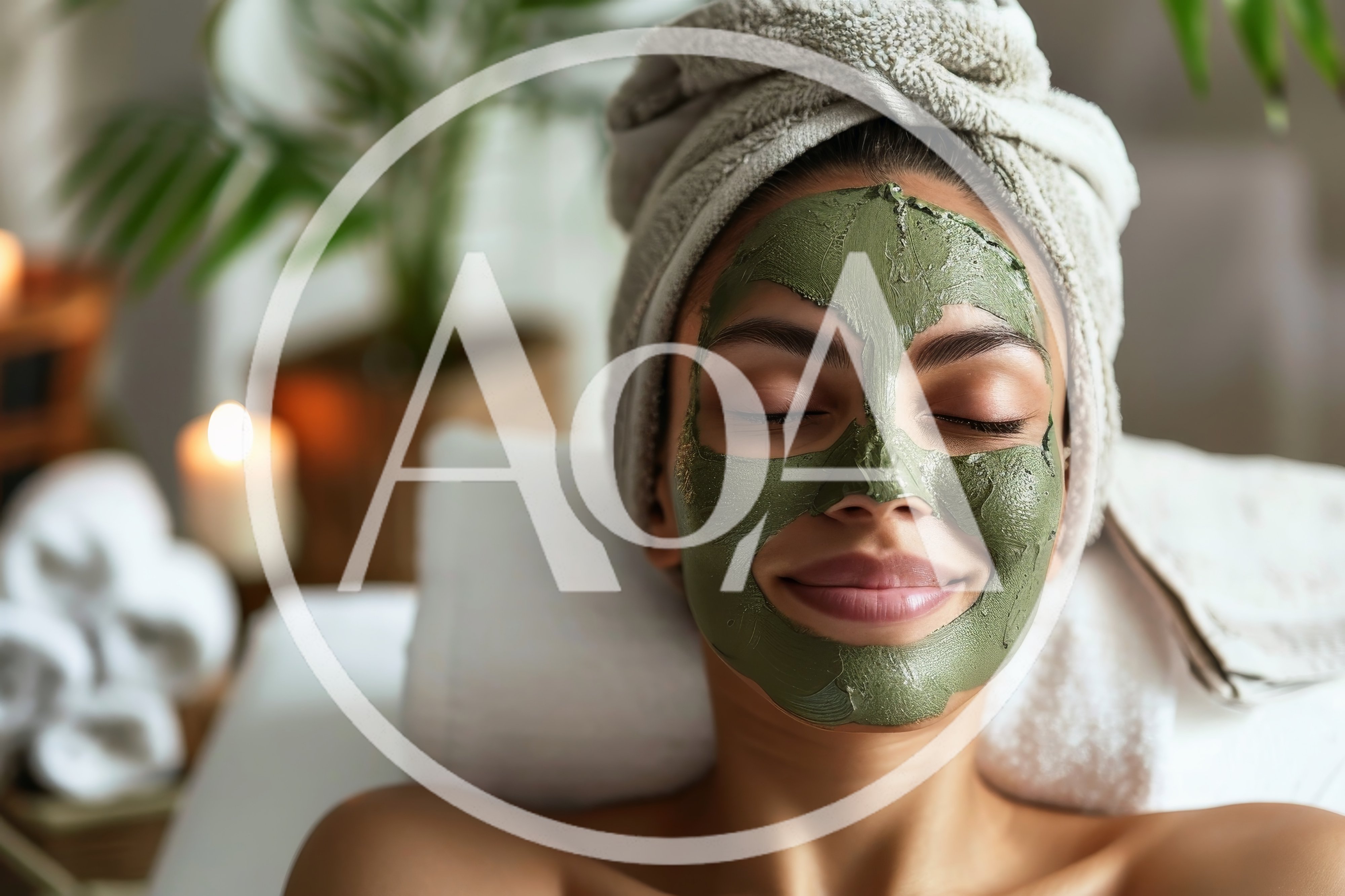 Woman Relaxing With Green Clay Face Mask