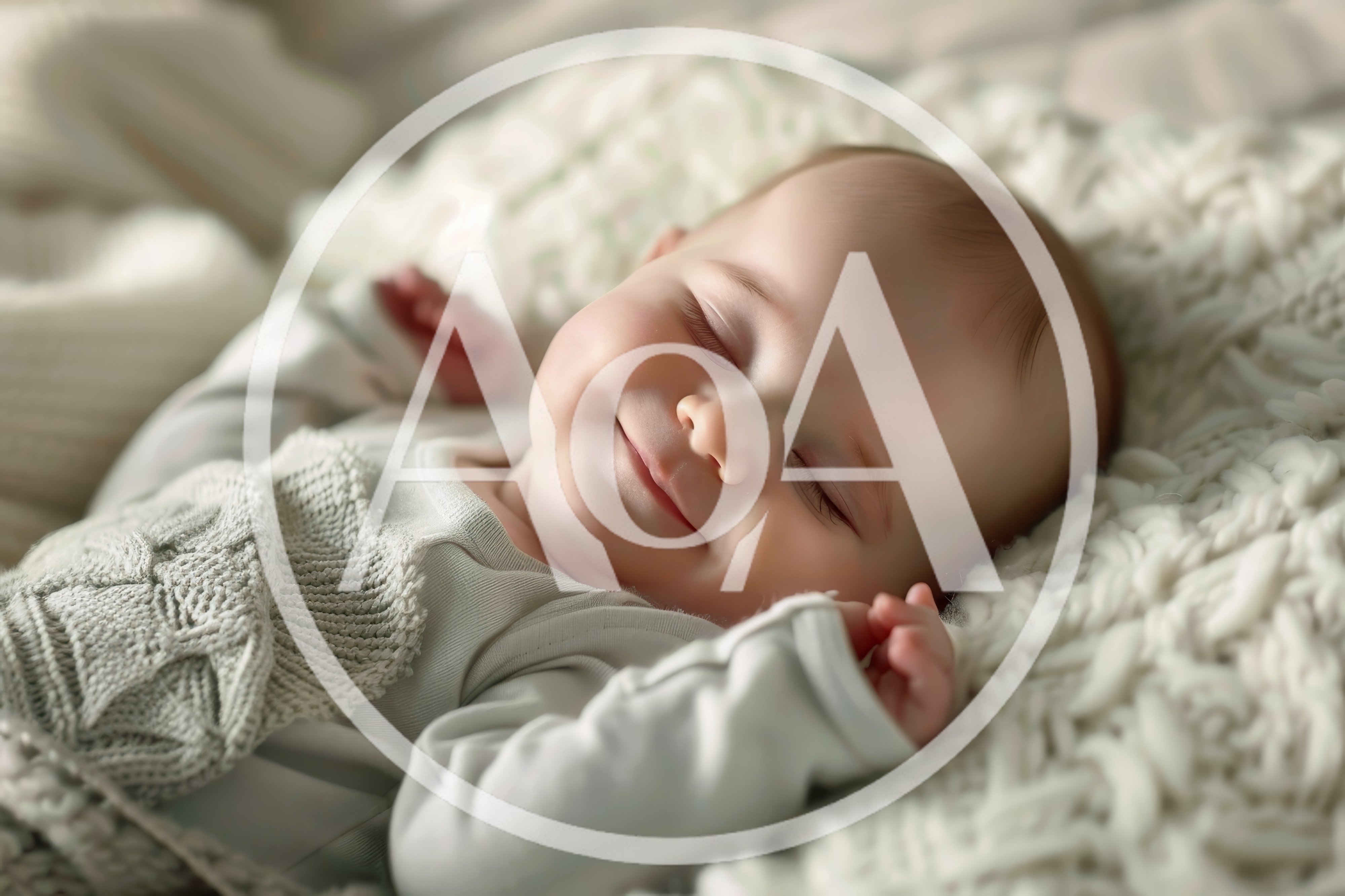 Peaceful Sleeping Baby In Soft Knitted Blanket
