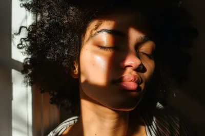Portrait Of A Young Woman With Natural Sunlight