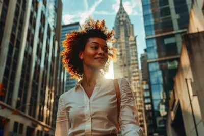 Professional Woman Walking Through New York City