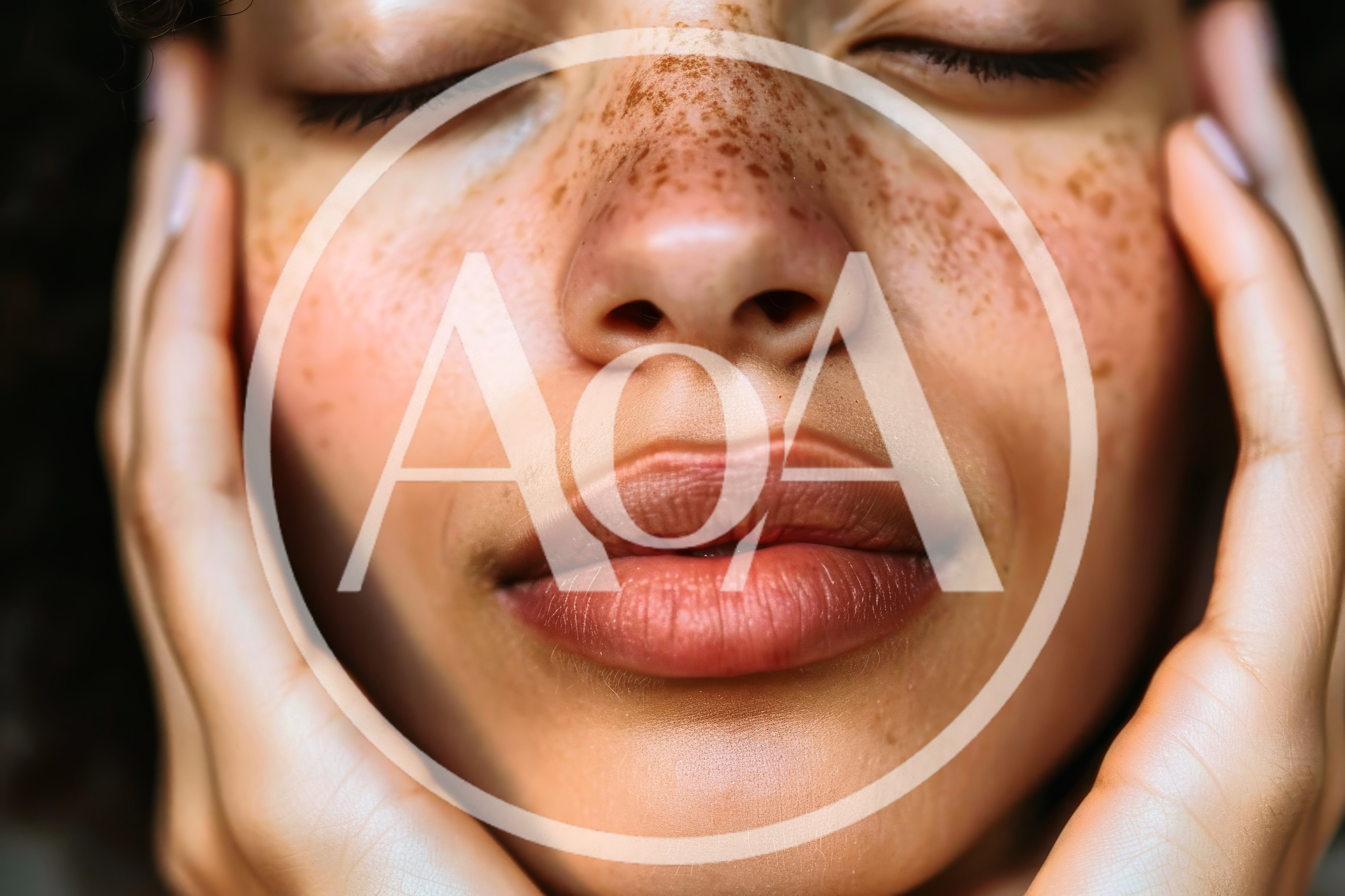 Close Up Portrait Of A Woman With Freckles