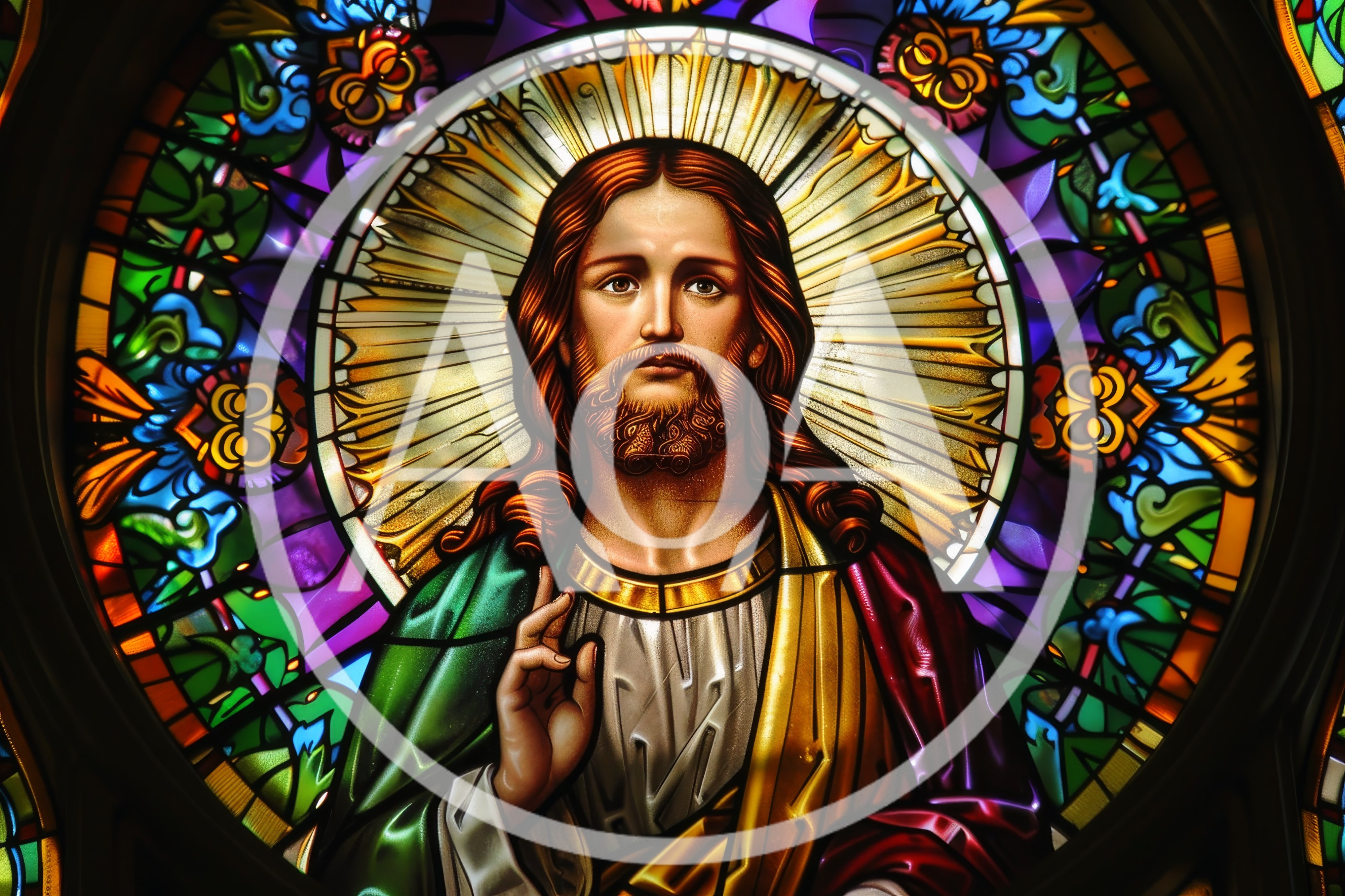 Stained Glass Window Depicting Jesus Christ