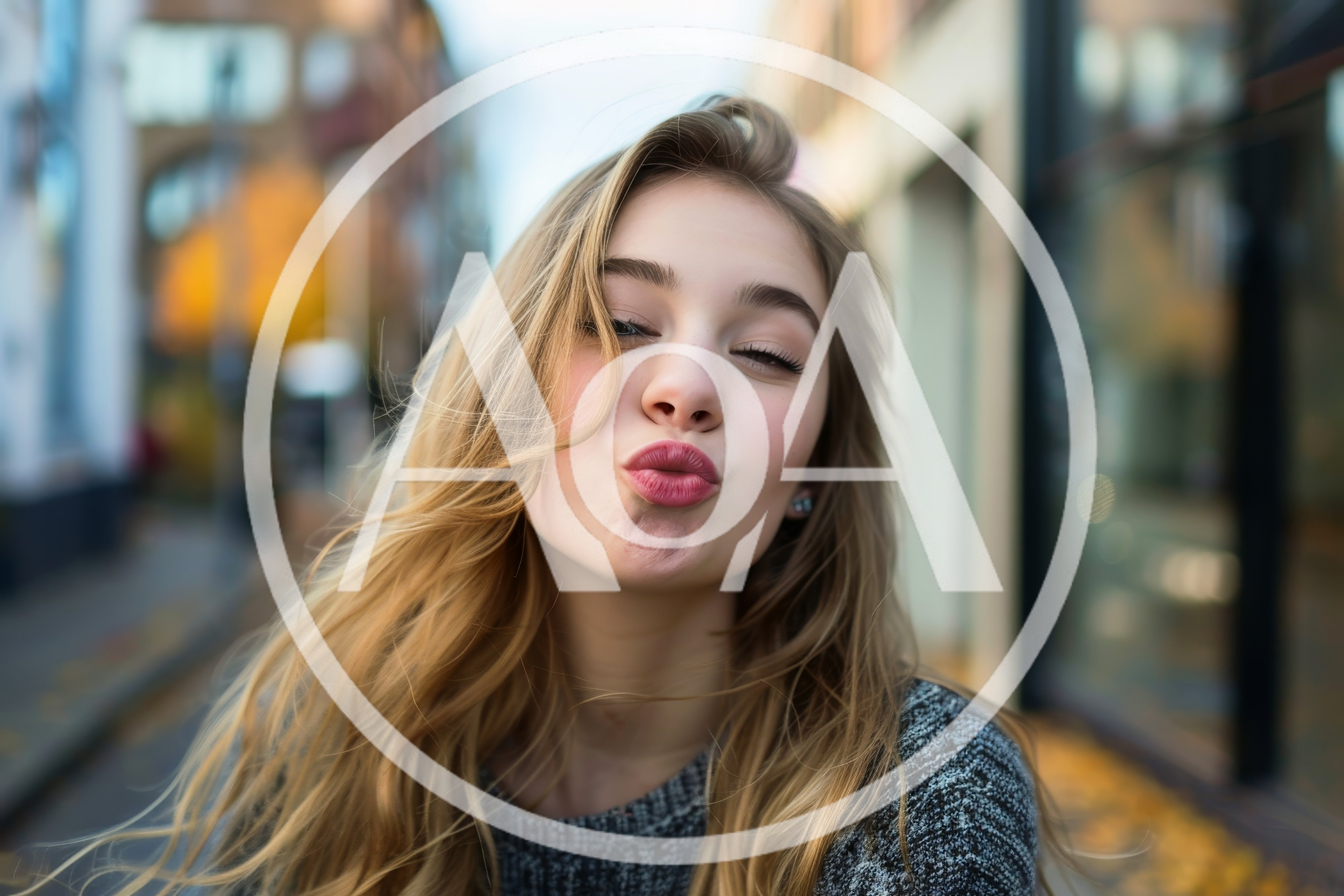 Young Woman Pouting Lips For A Selfie