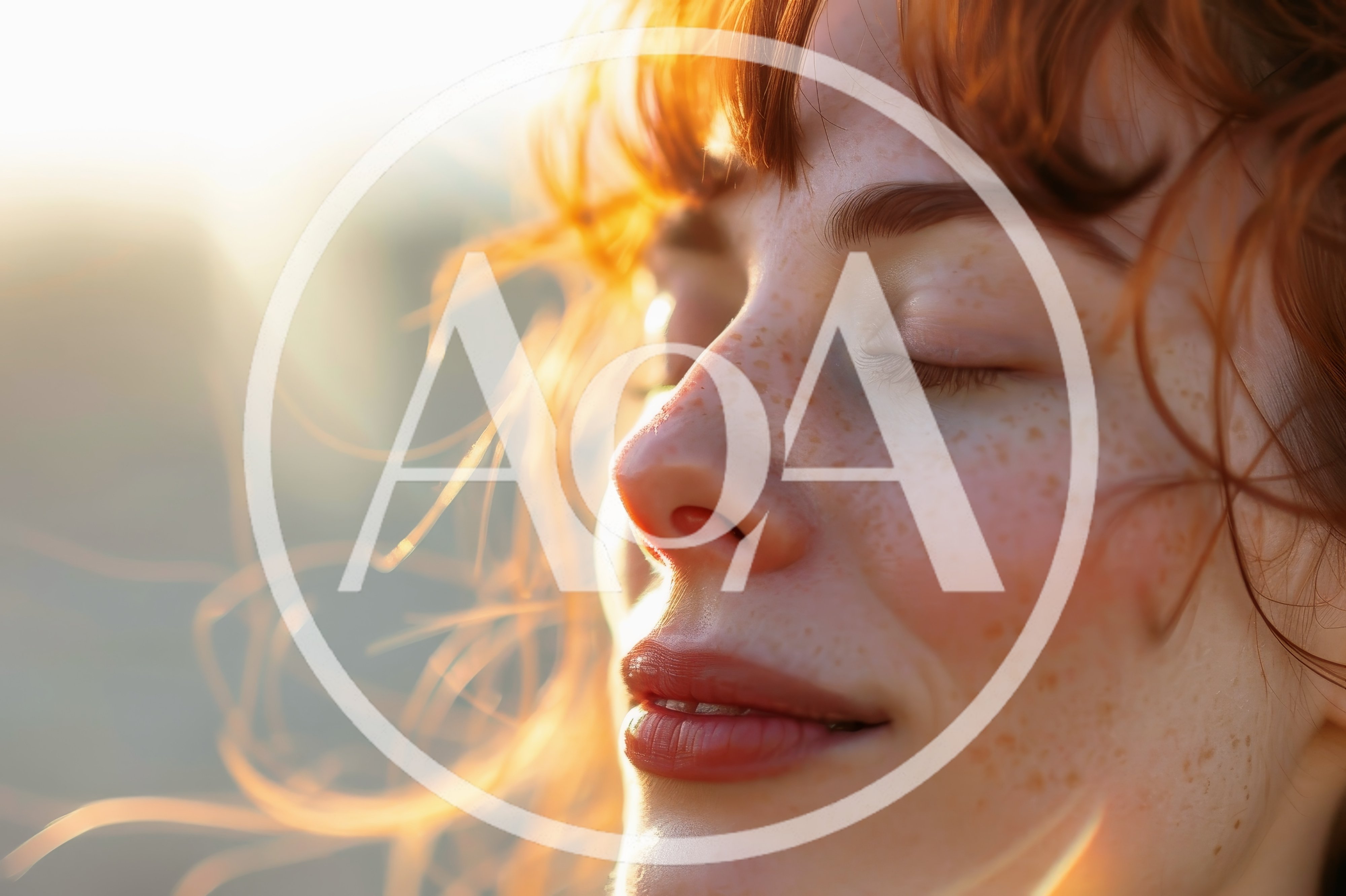 Close Up Portrait Of A Redheaded Woman With Freckles