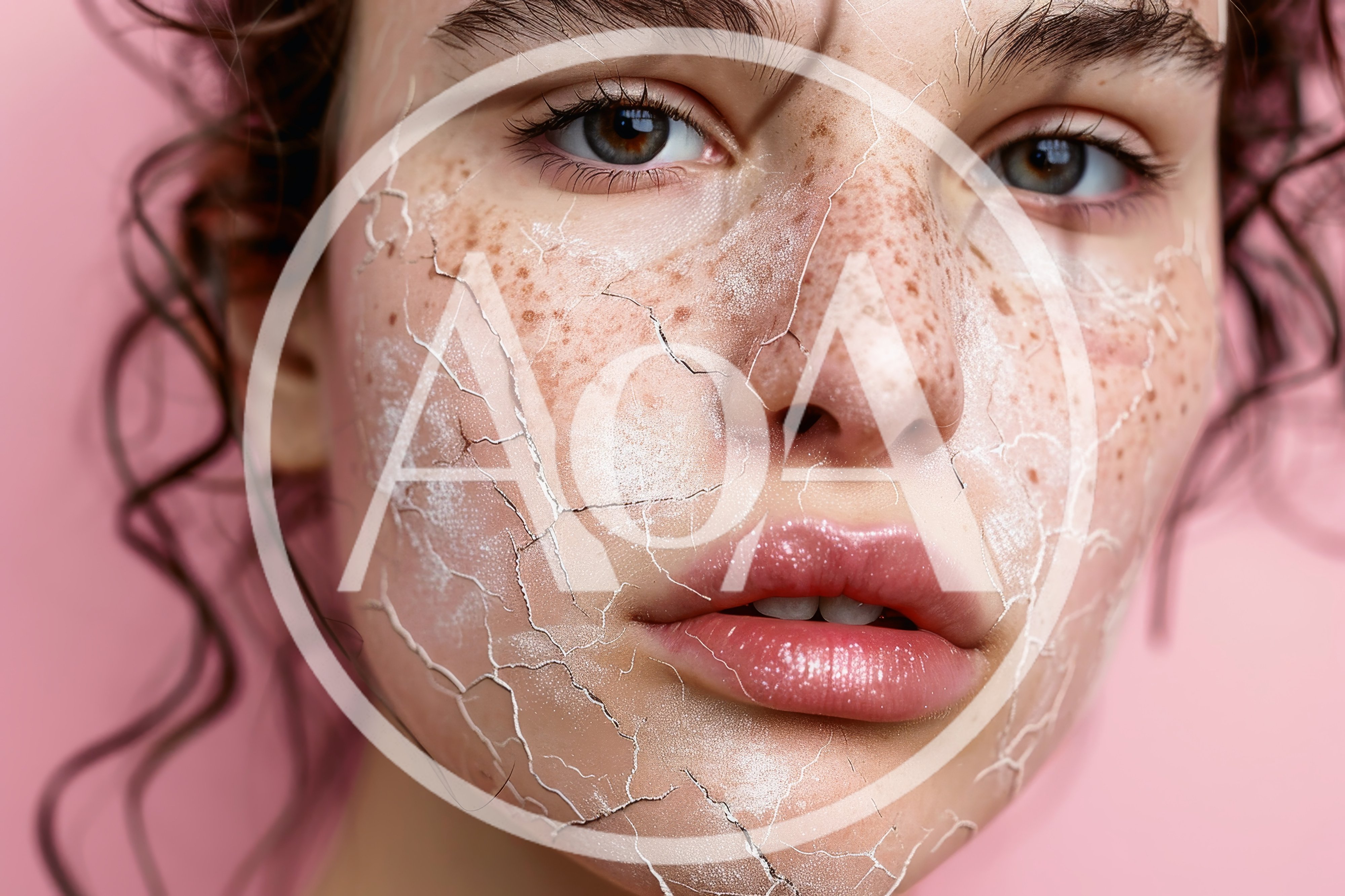 Close Up Portrait Of Woman With Cracked Dry Skin