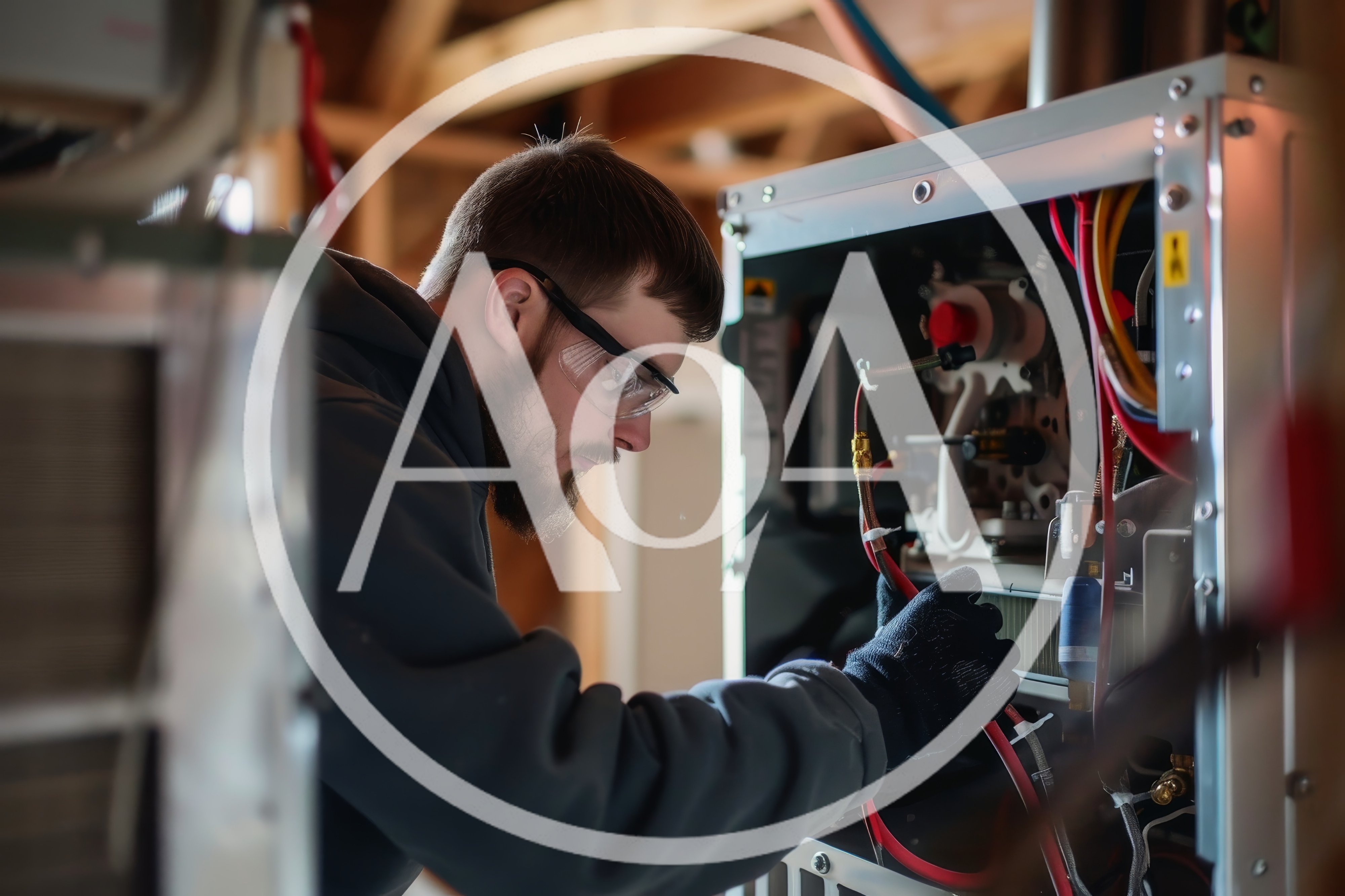 HVAC Technician Repairing Residential Heating System