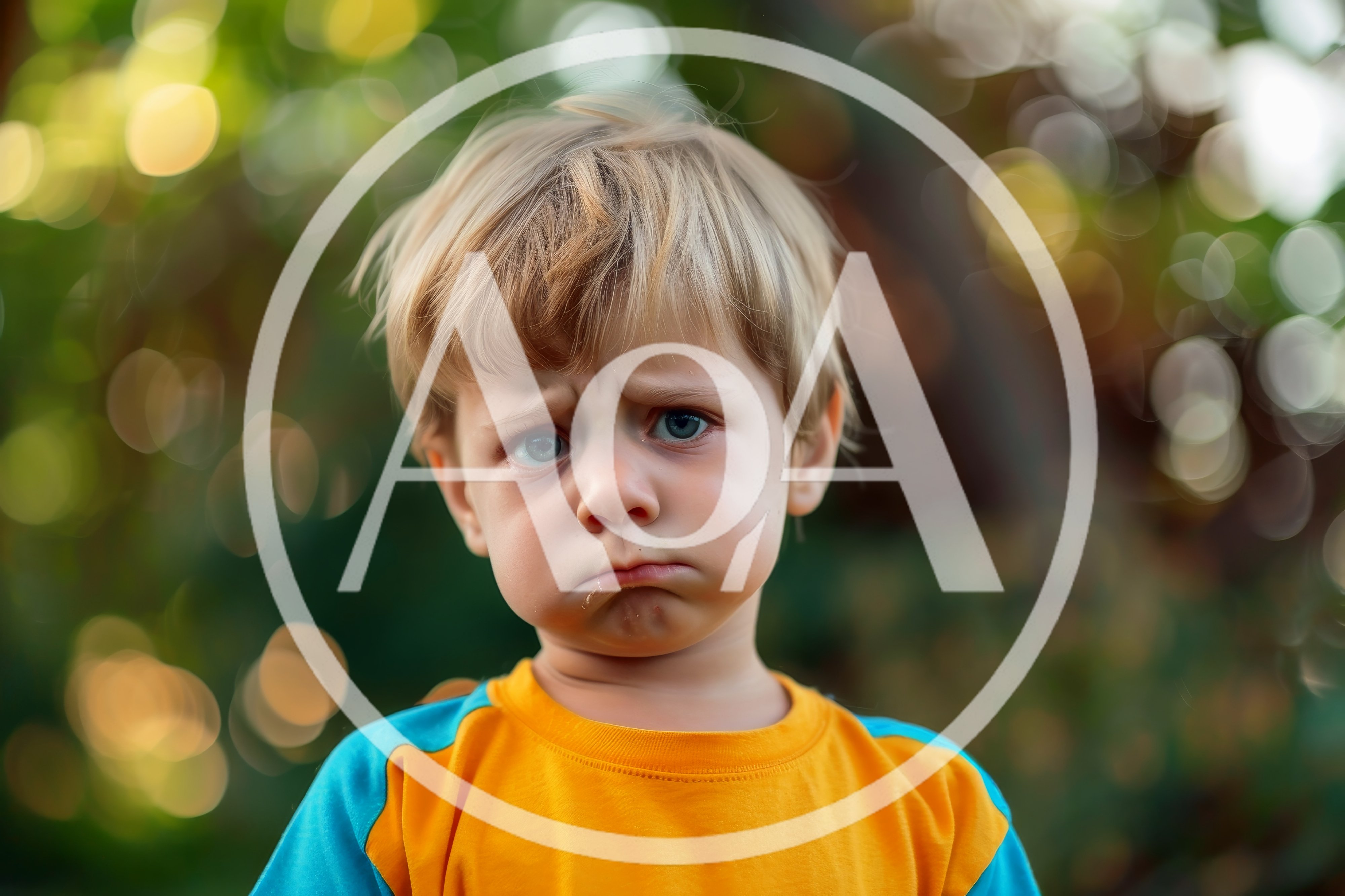 Sad Toddler Boy With Pouty Expression