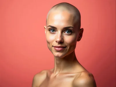 Portrait Of A Beautiful Bald Woman