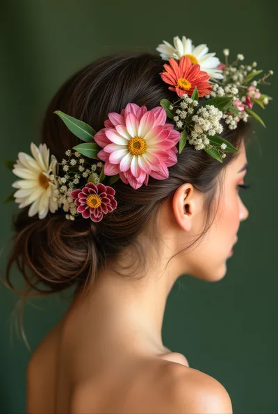 Young Woman With Floral Hair Arrangement