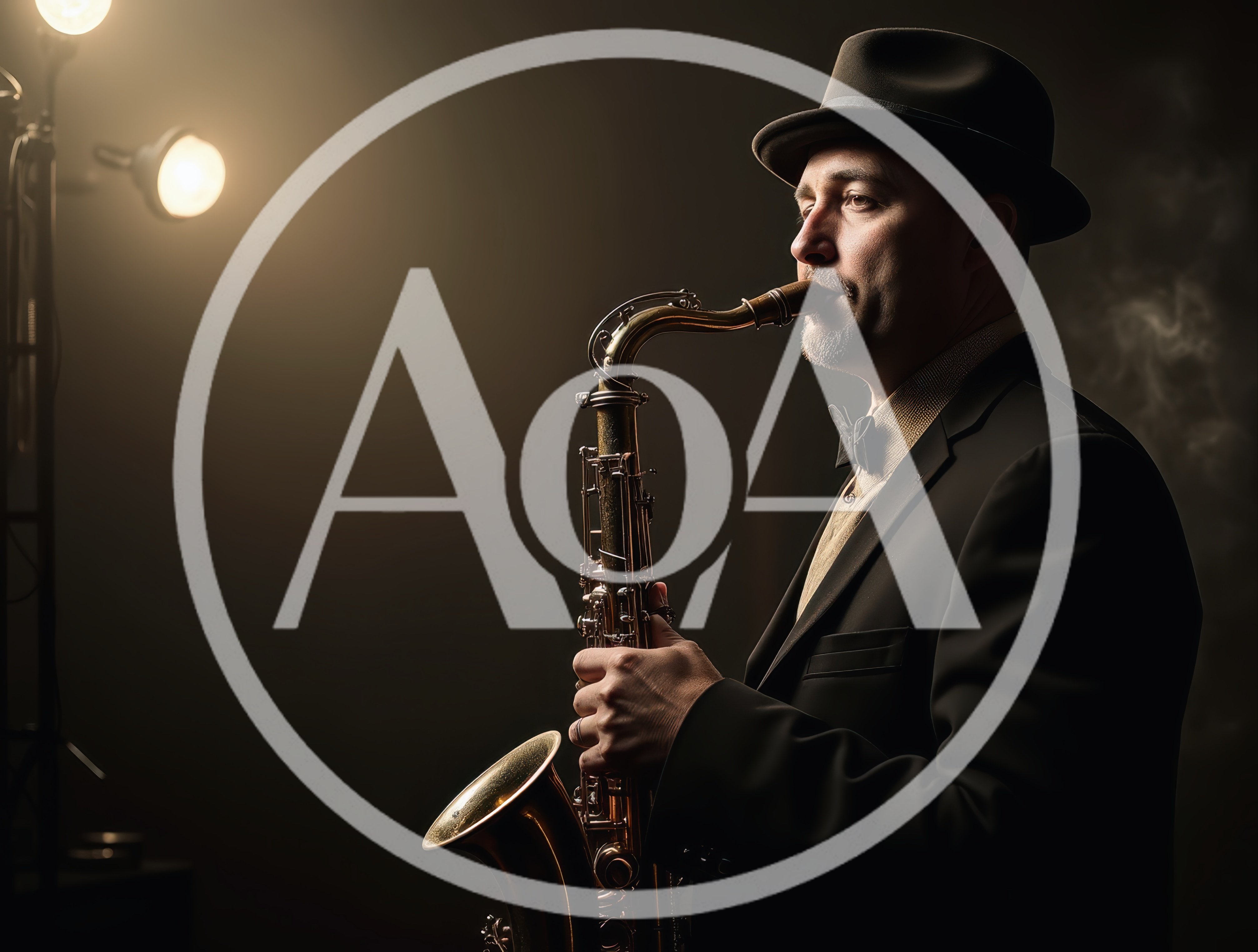 Jazz Musician Playing Saxophone In Dimly Lit Club