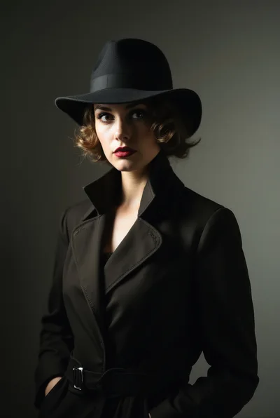 Portrait Of A Woman In A Noir Trench Coat