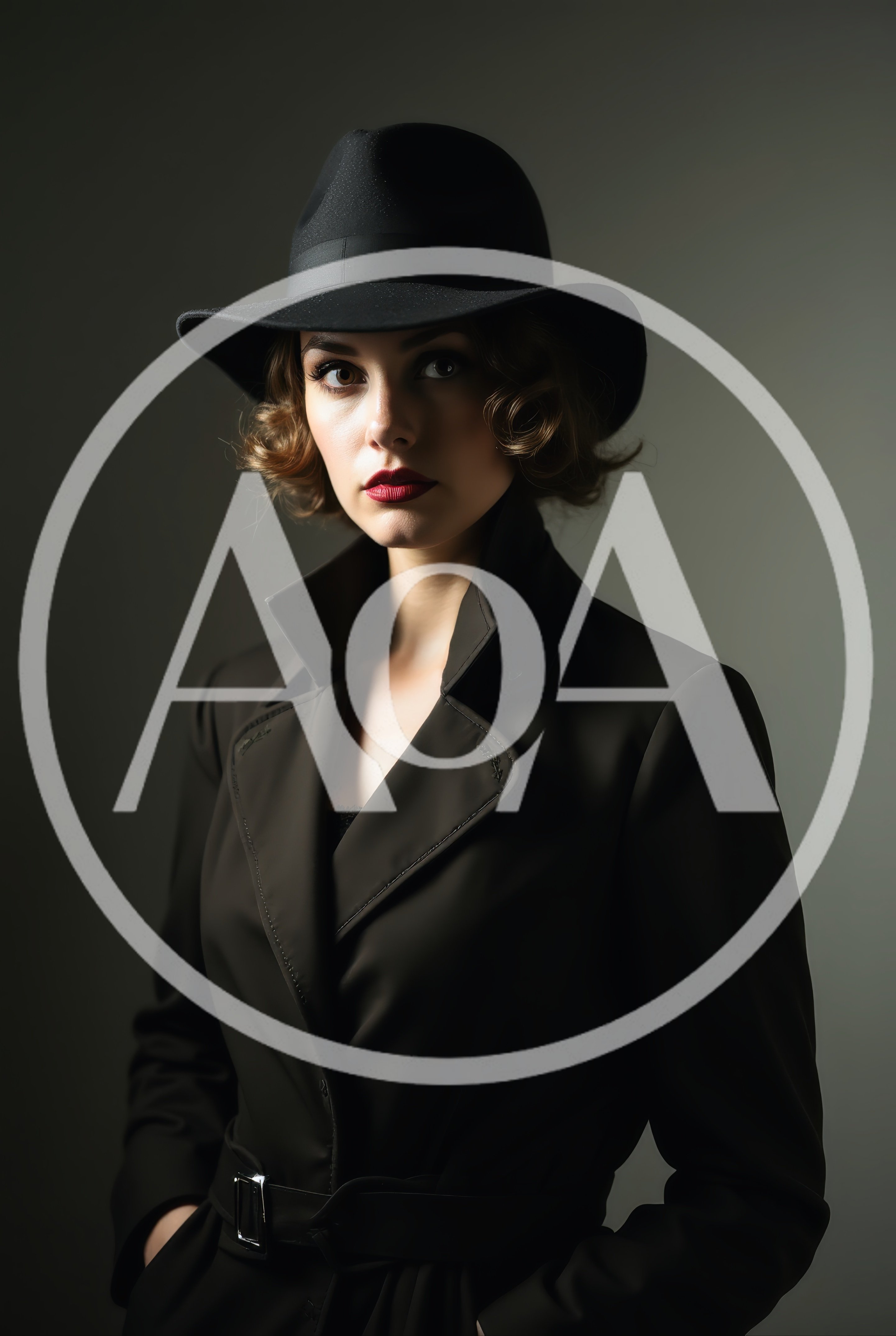 Portrait Of A Woman In A Noir Trench Coat
