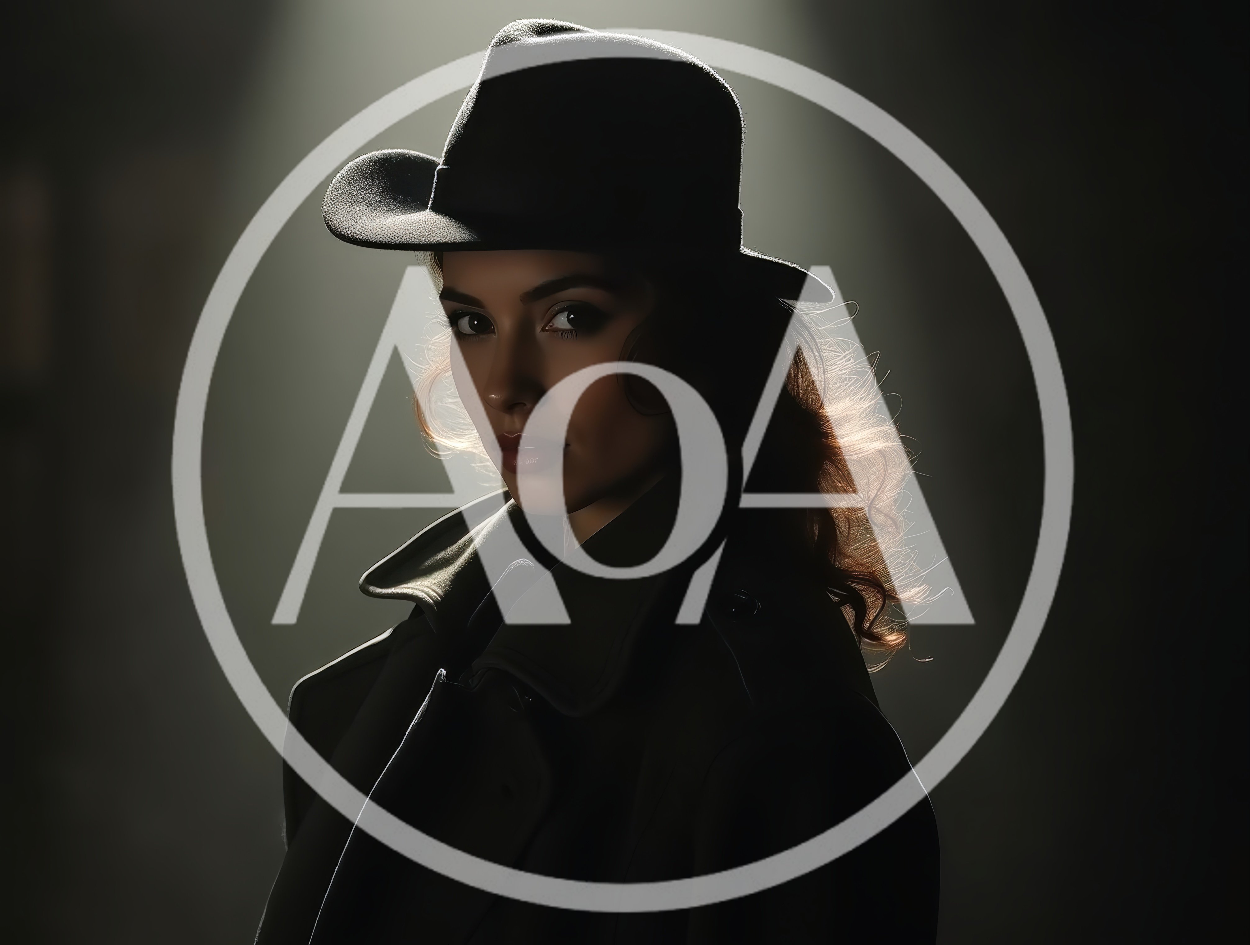 Mysterious Woman In Fedora And Trench Coat