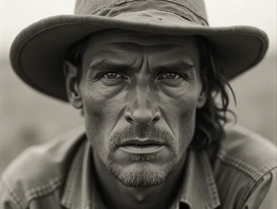 Portrait Of A Rugged Man In A Fedora