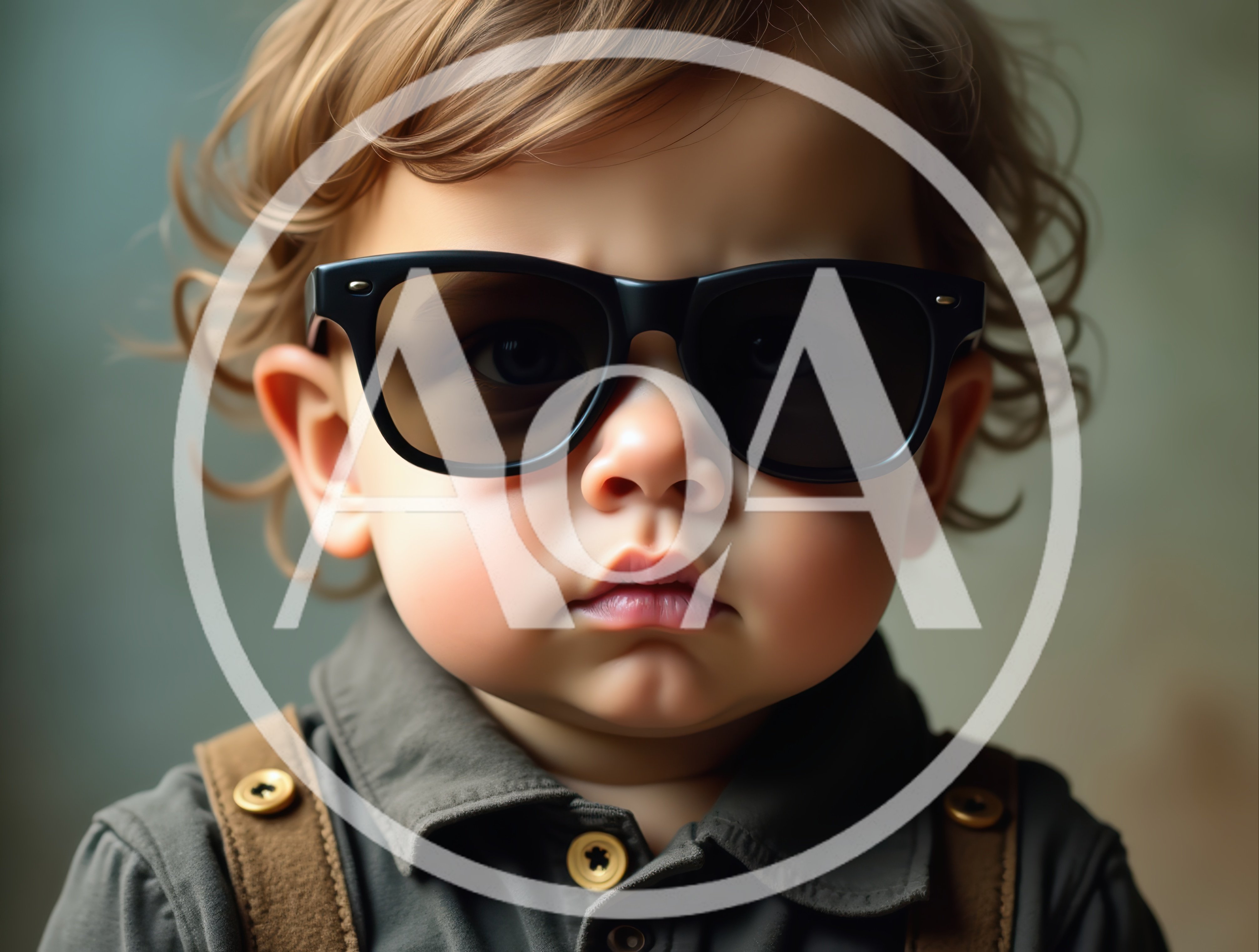 Toddler Wearing Sunglasses With A Serious Expression