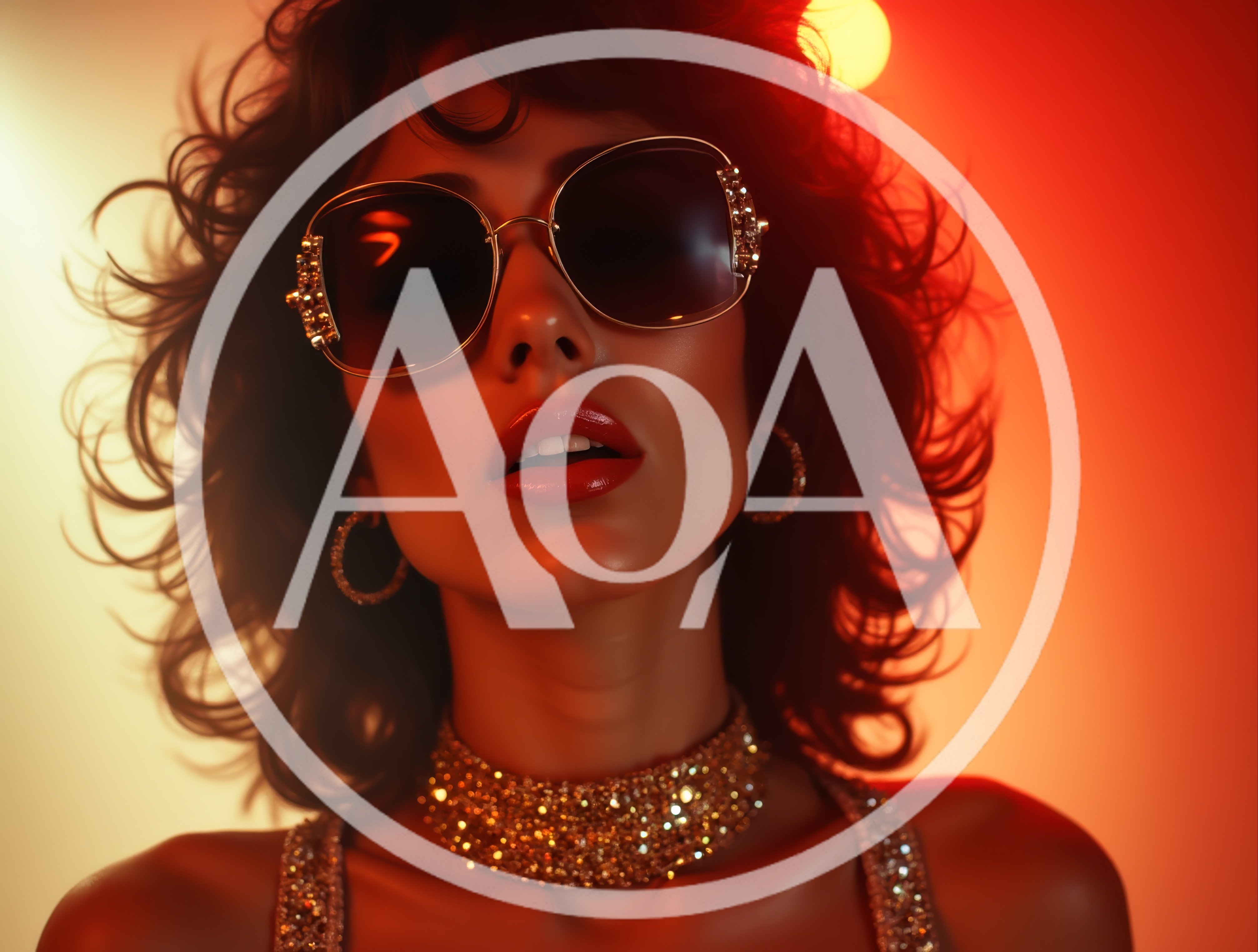 Glamorous Woman Wearing Sunglasses And Gold Jewelry