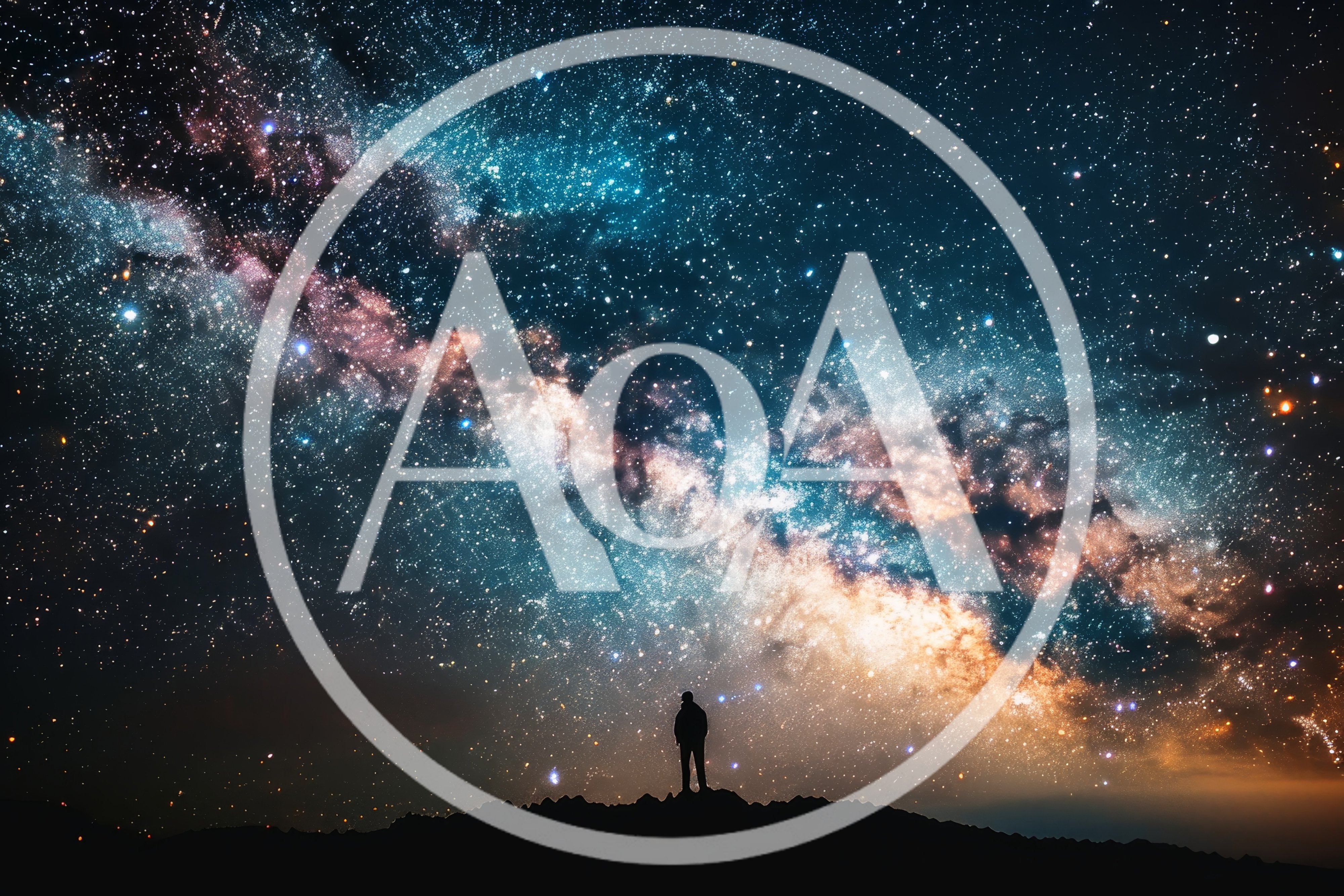 Silhouette Of A Person Standing Under The Milky Way