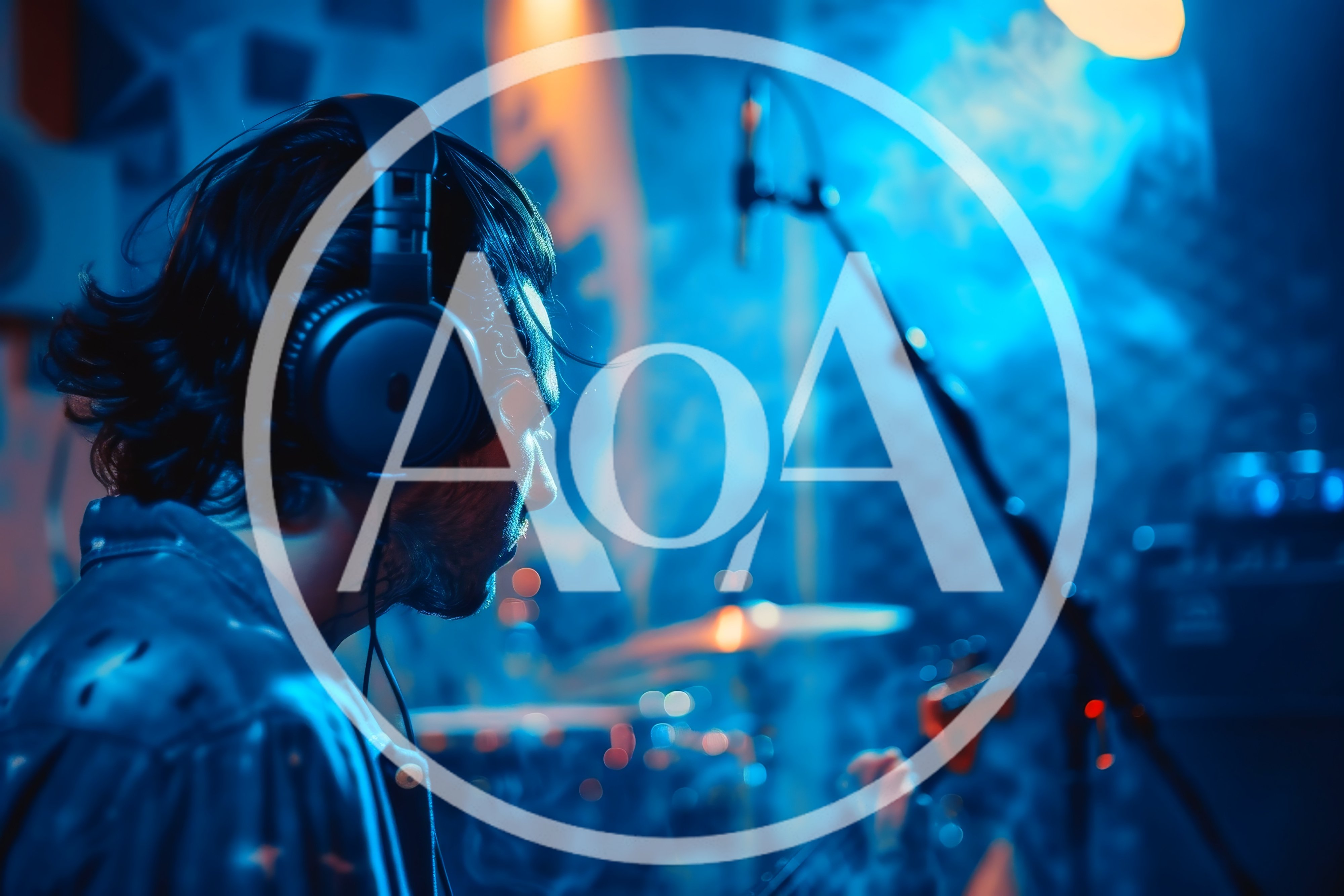 Musician Recording Guitar In A Professional Music Studio