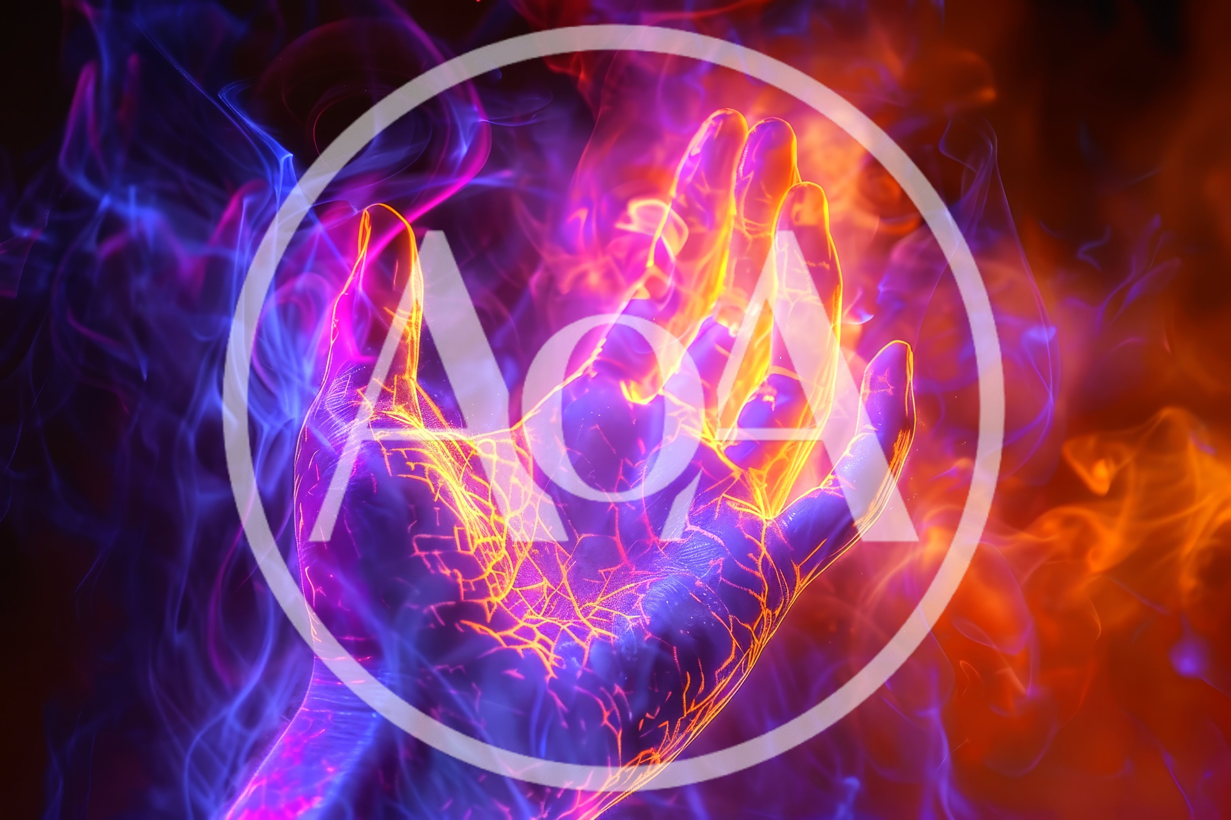 Glowing Ethereal Hand Surrounded By Vibrant Smoke