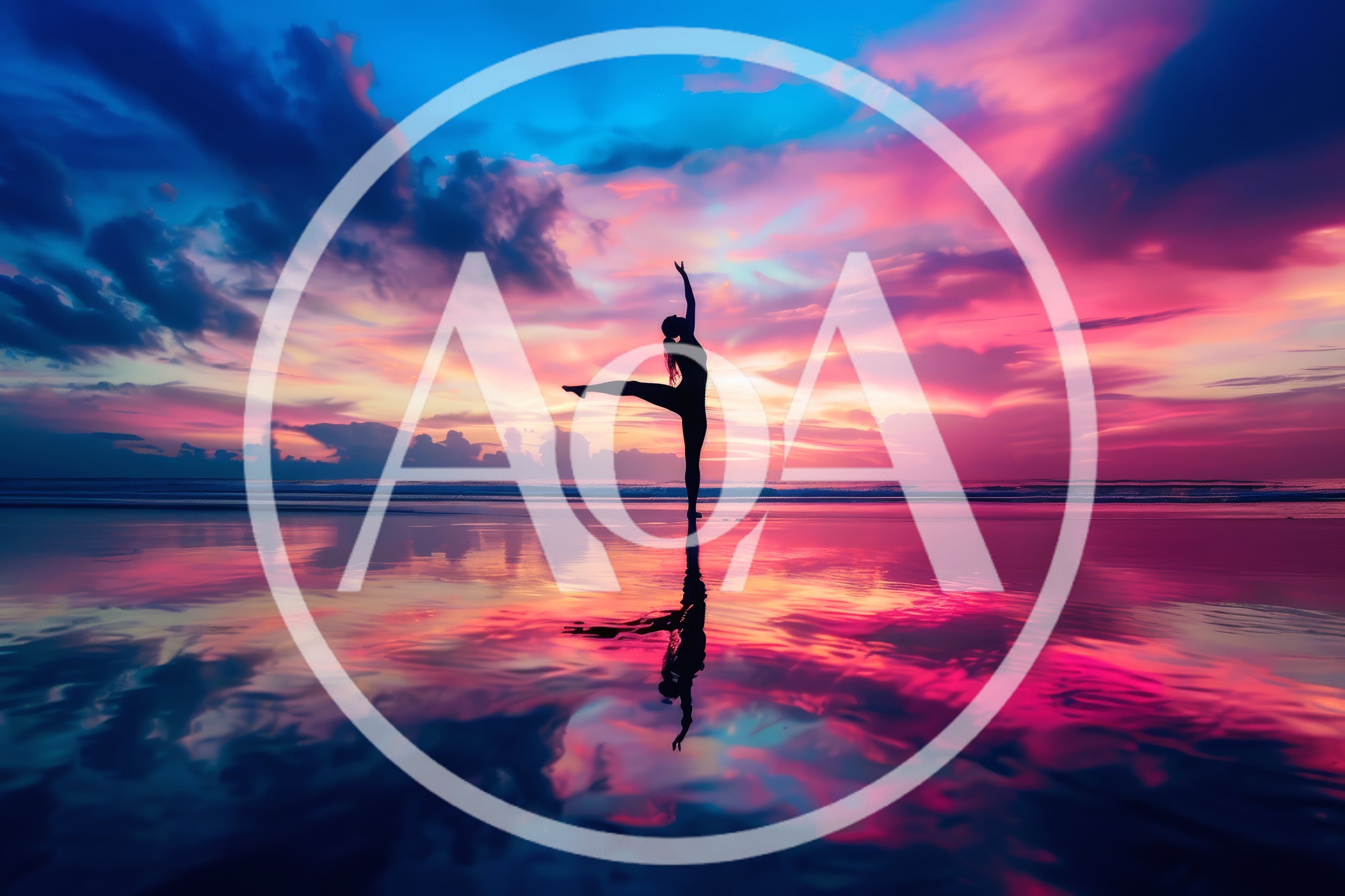 Silhouette Of A Woman Practicing Yoga On The Beach