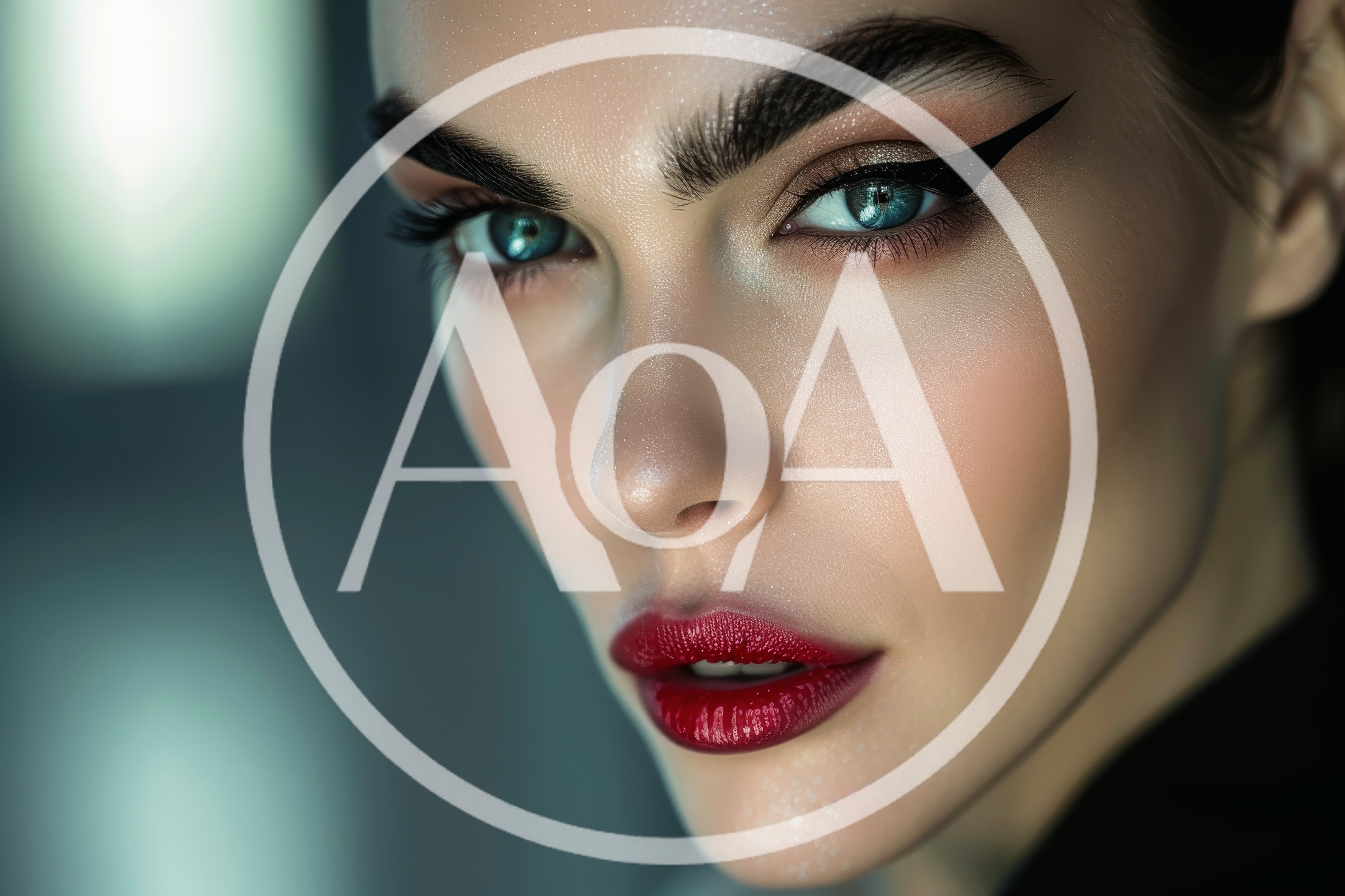 Close Up Portrait Of A Woman With Bold Makeup