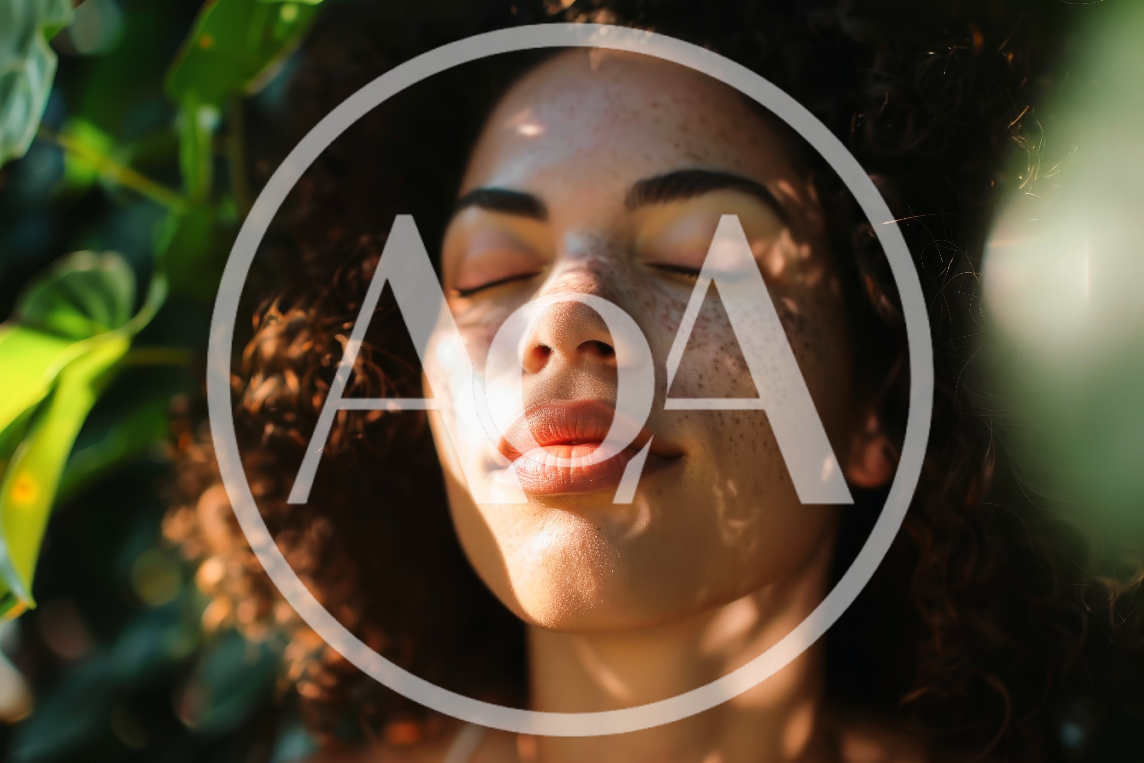 Young Woman With Curly Hair Enjoying Sunlight Outdoors